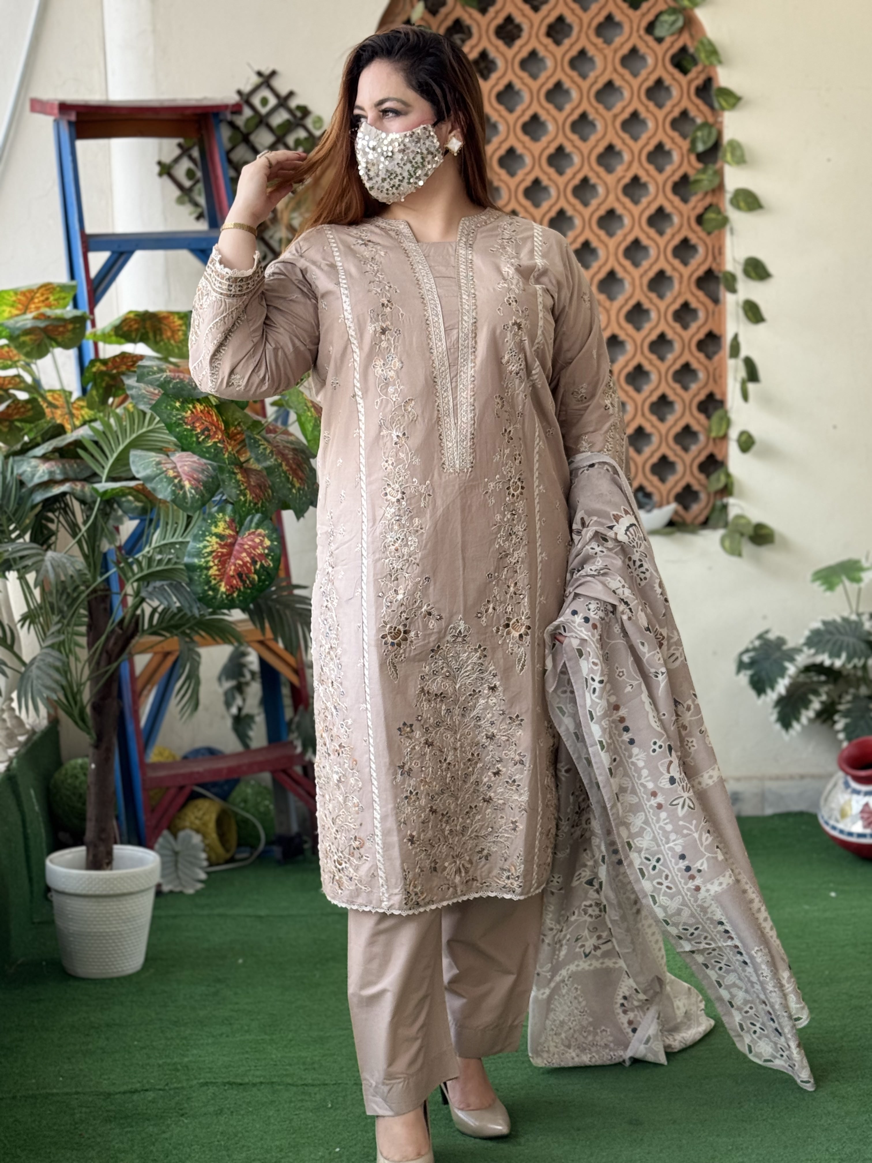 3 PC Embroidery Lawn Fabric