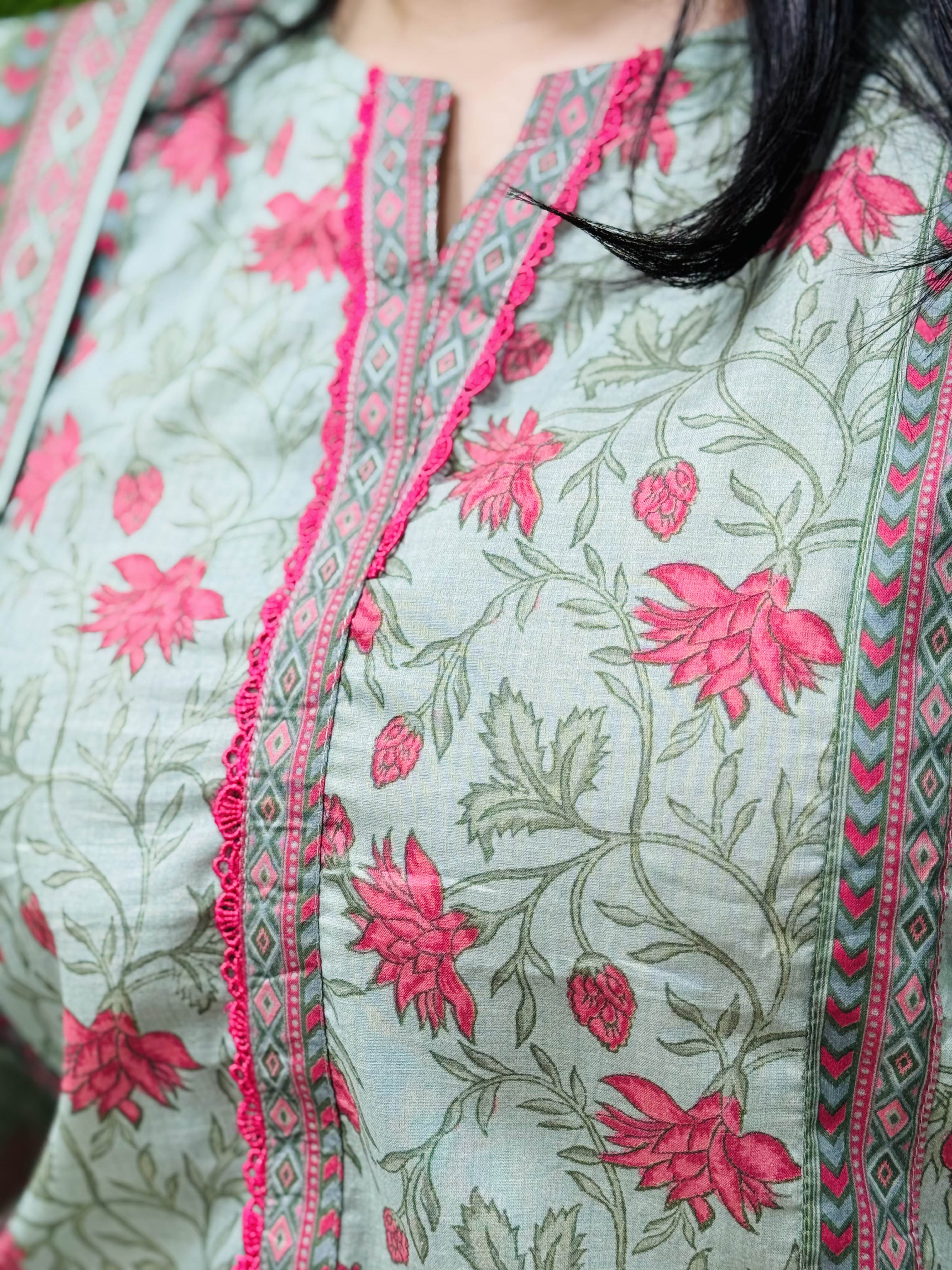 3 PC Printed Lawn Fabric 2