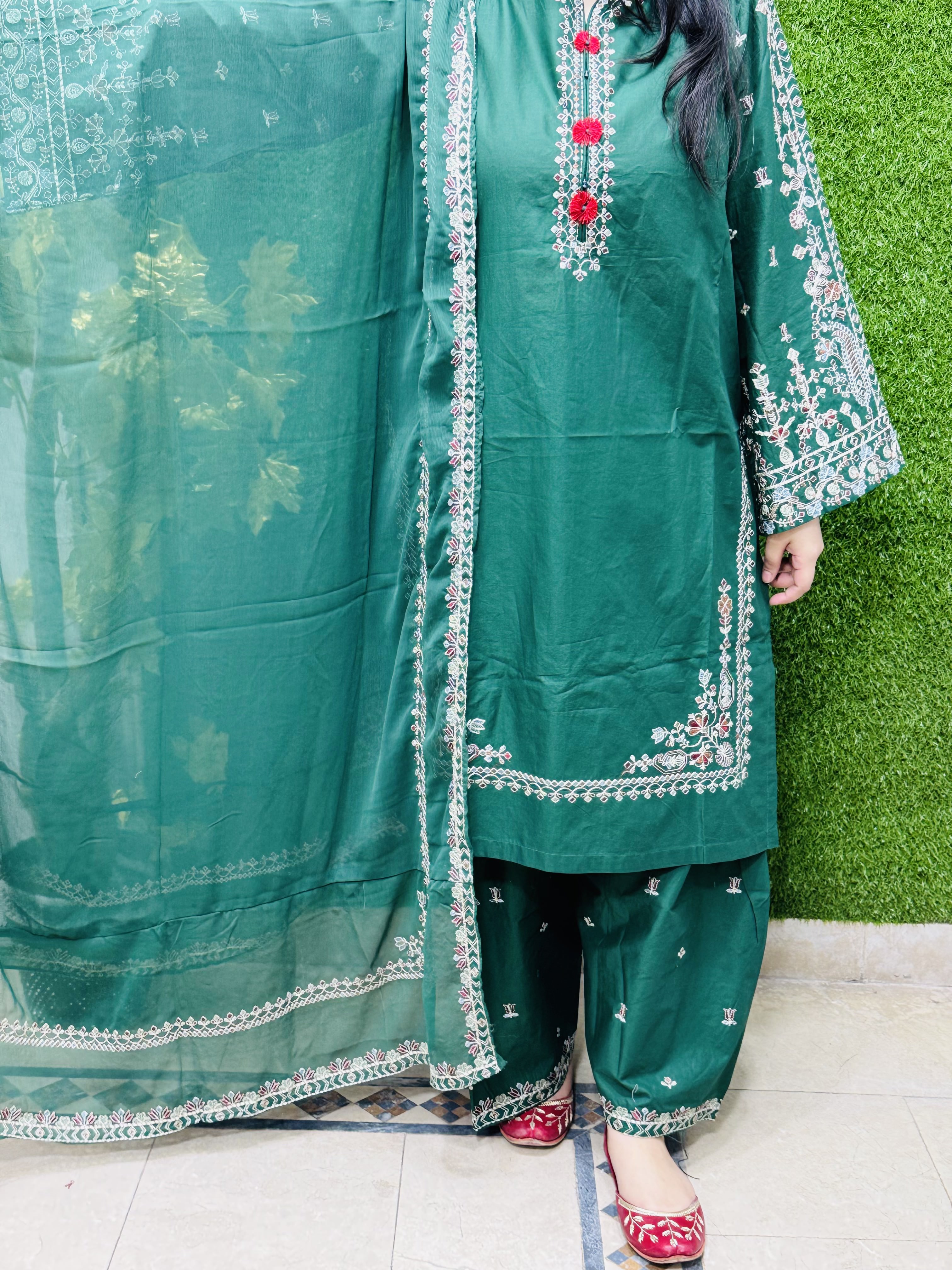 3 PC Embroidery Lawn Fabric