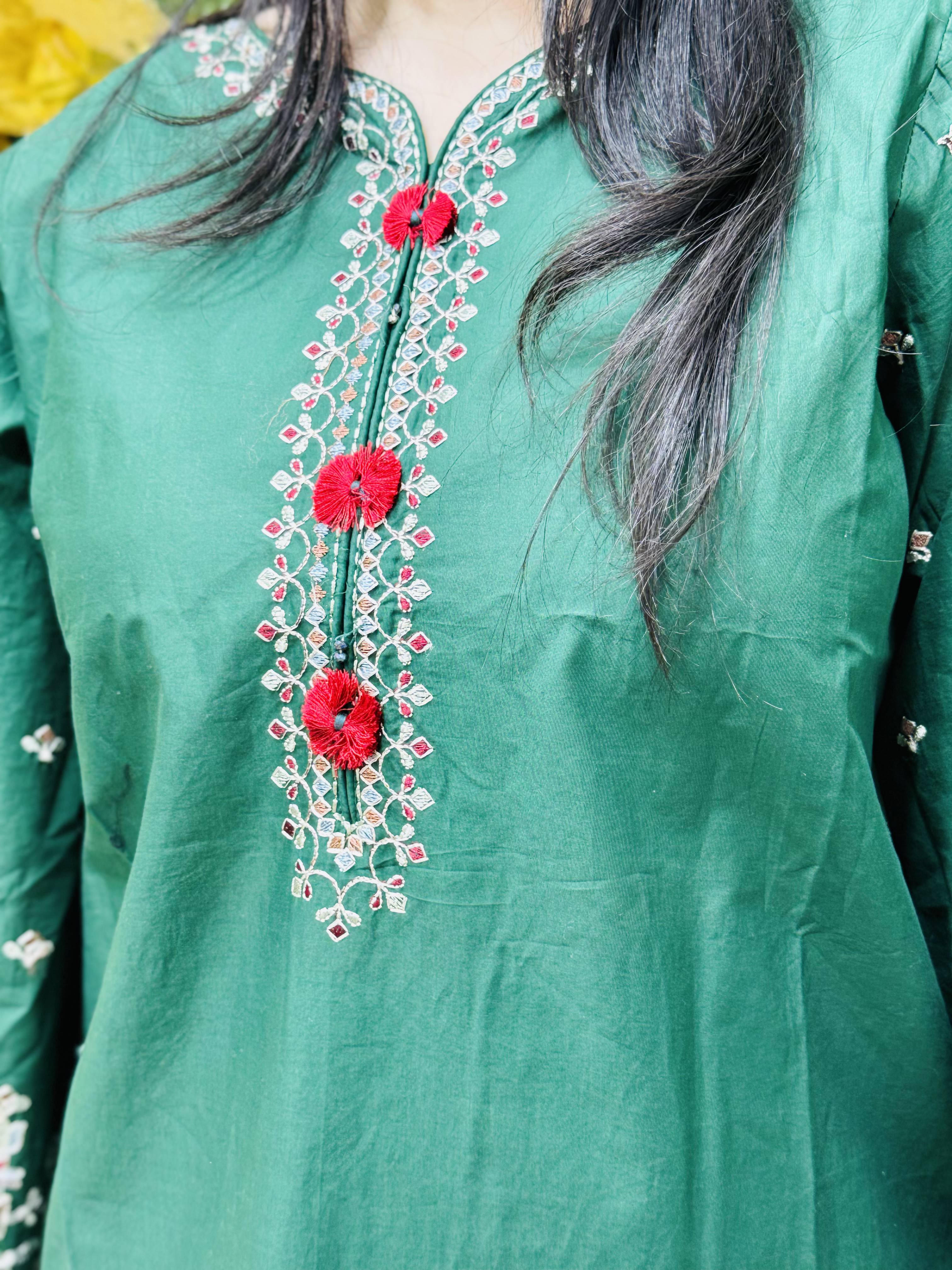 3 PC Embroidery Lawn Fabric 5