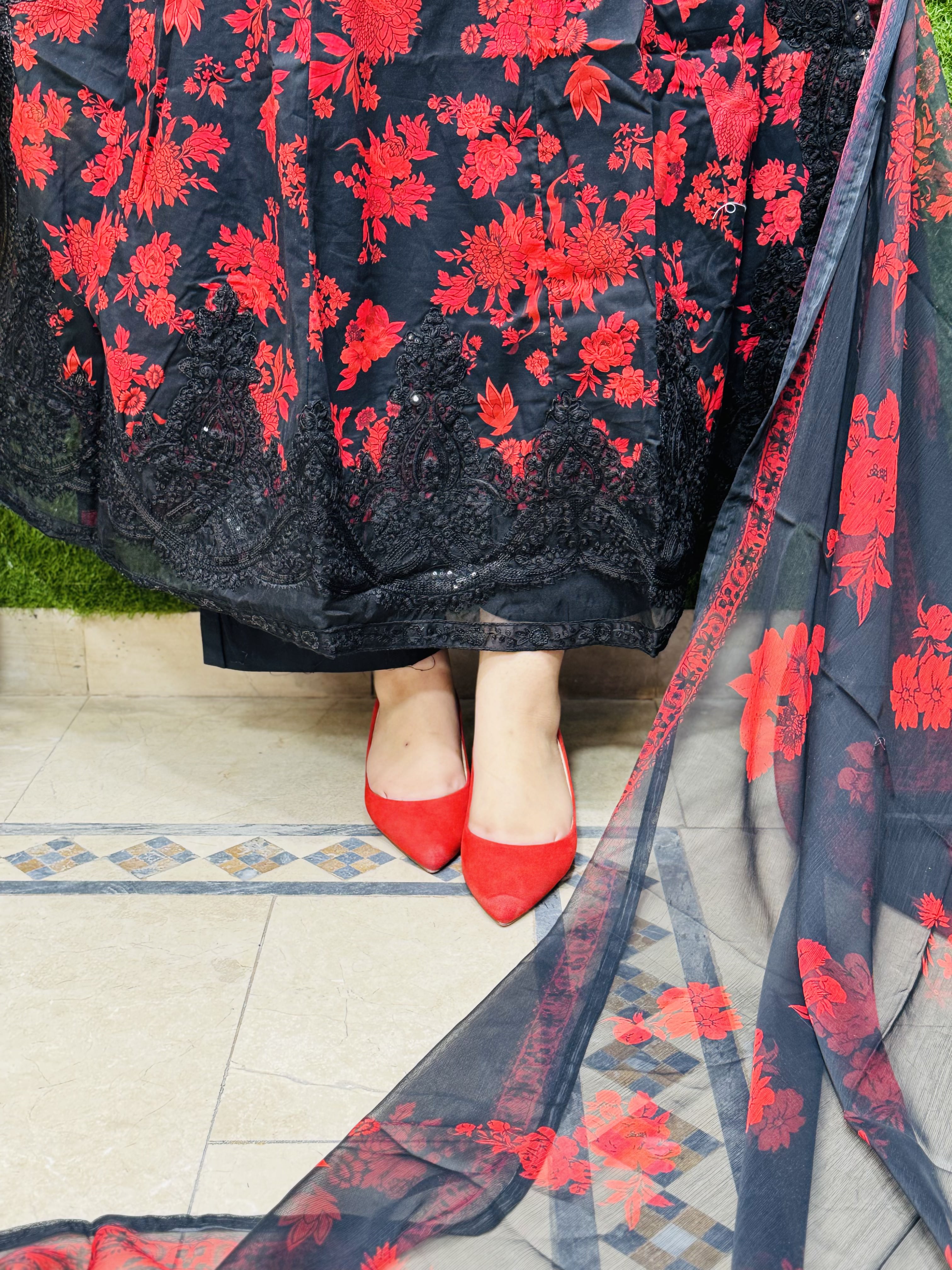 3 PC Embroidery Lawn Fabric