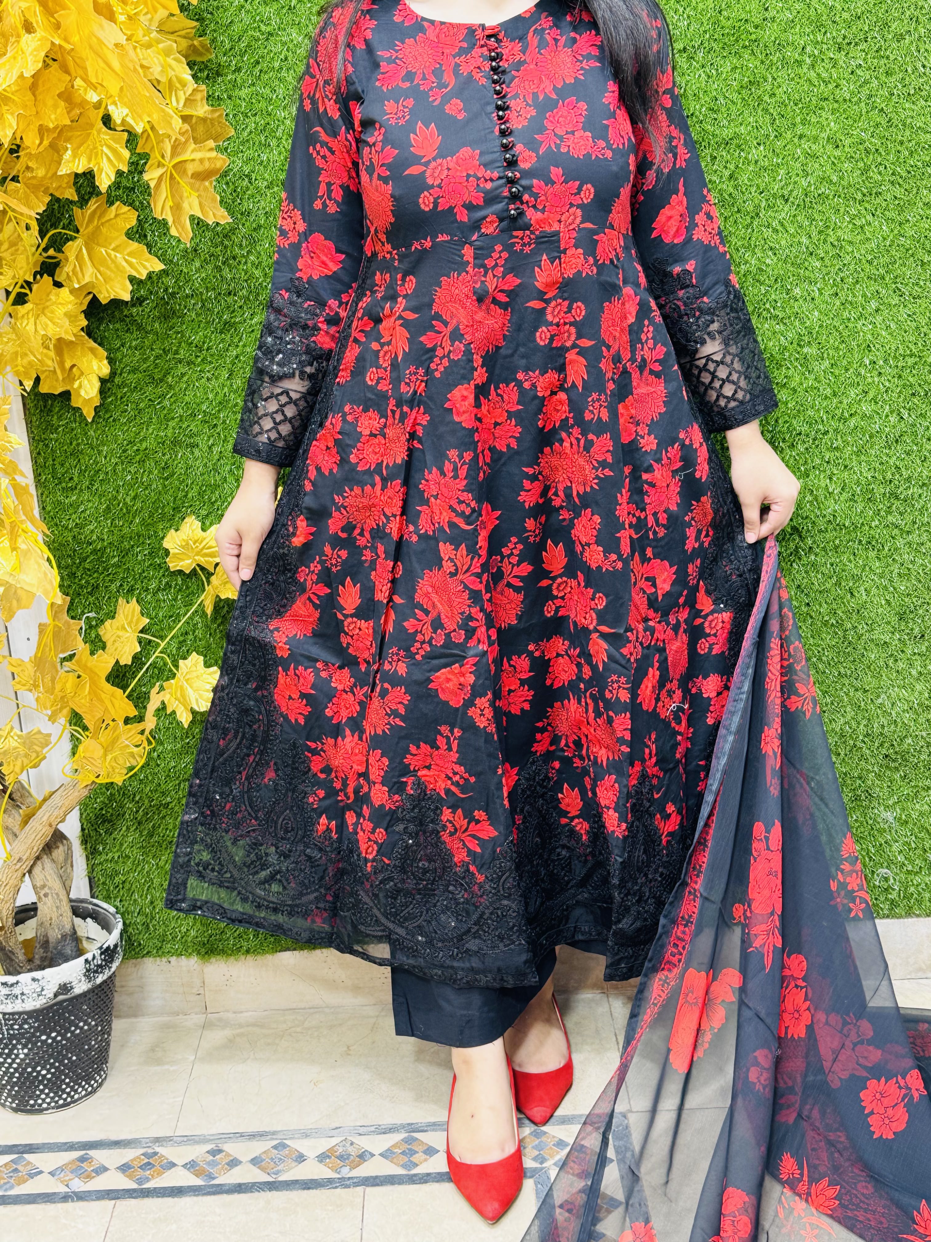 3 PC Embroidery Lawn Fabric 5