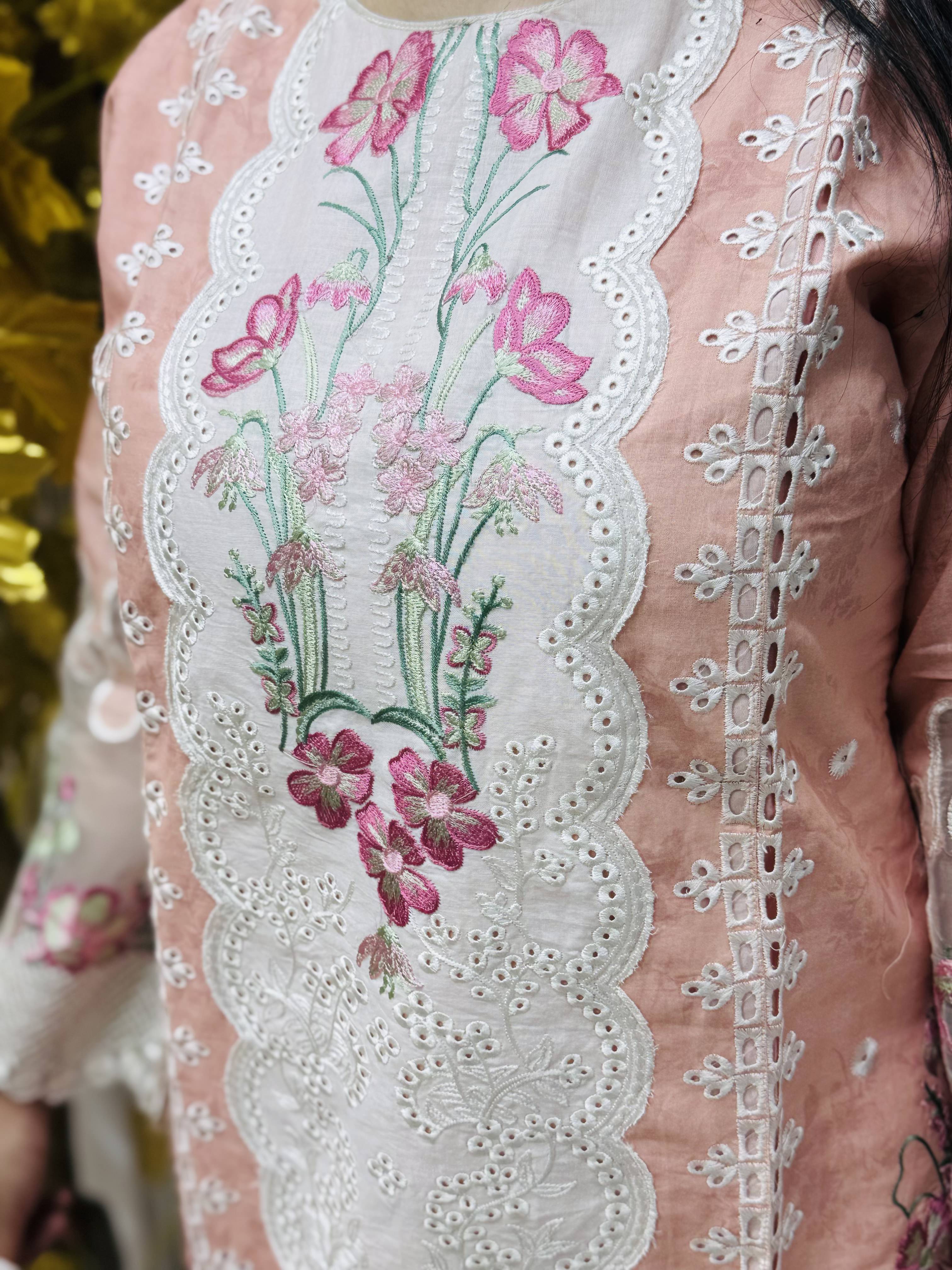 3 PC Embroidery Lawn Fabric