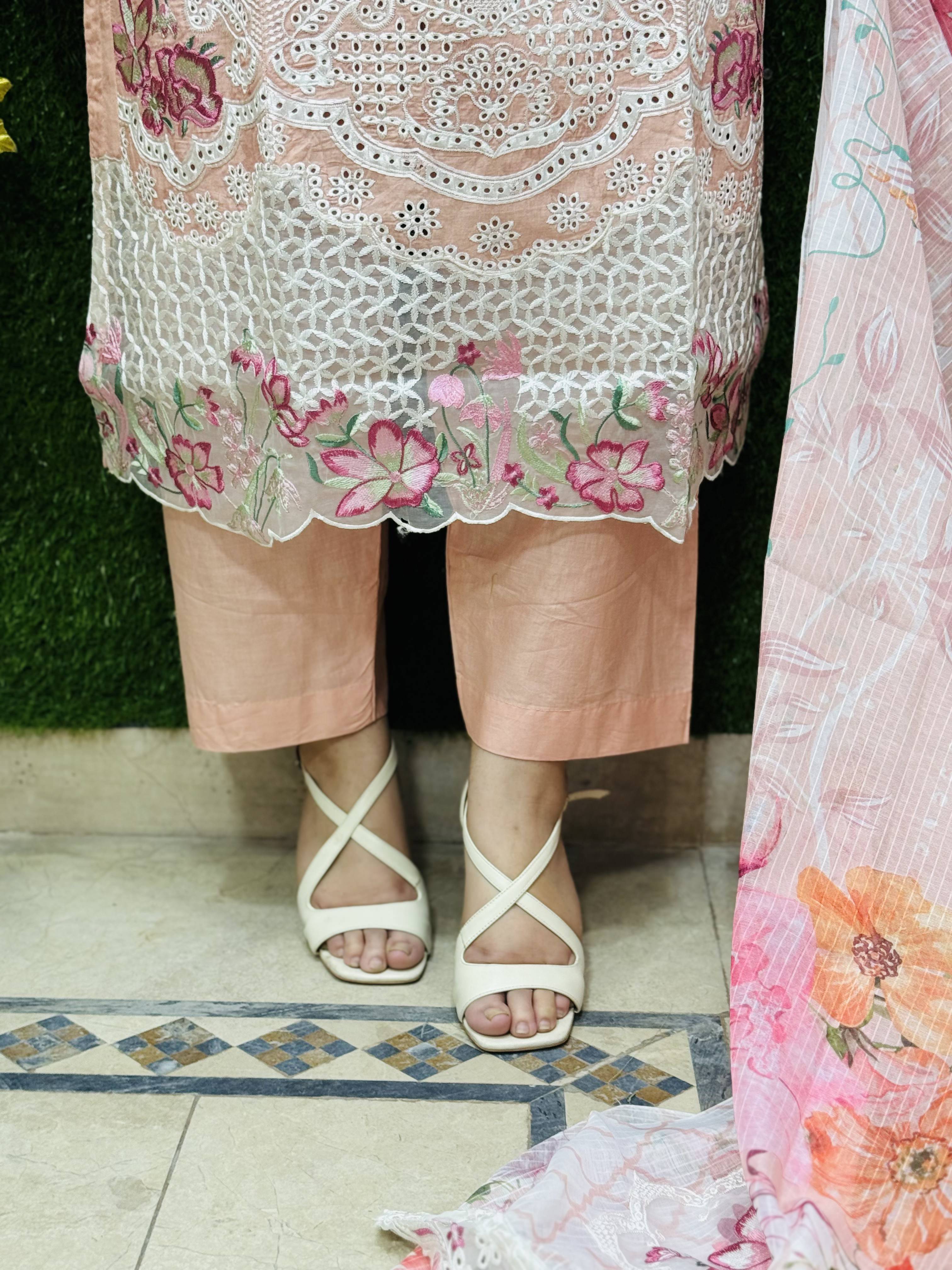 3 PC Embroidery Lawn Fabric 2