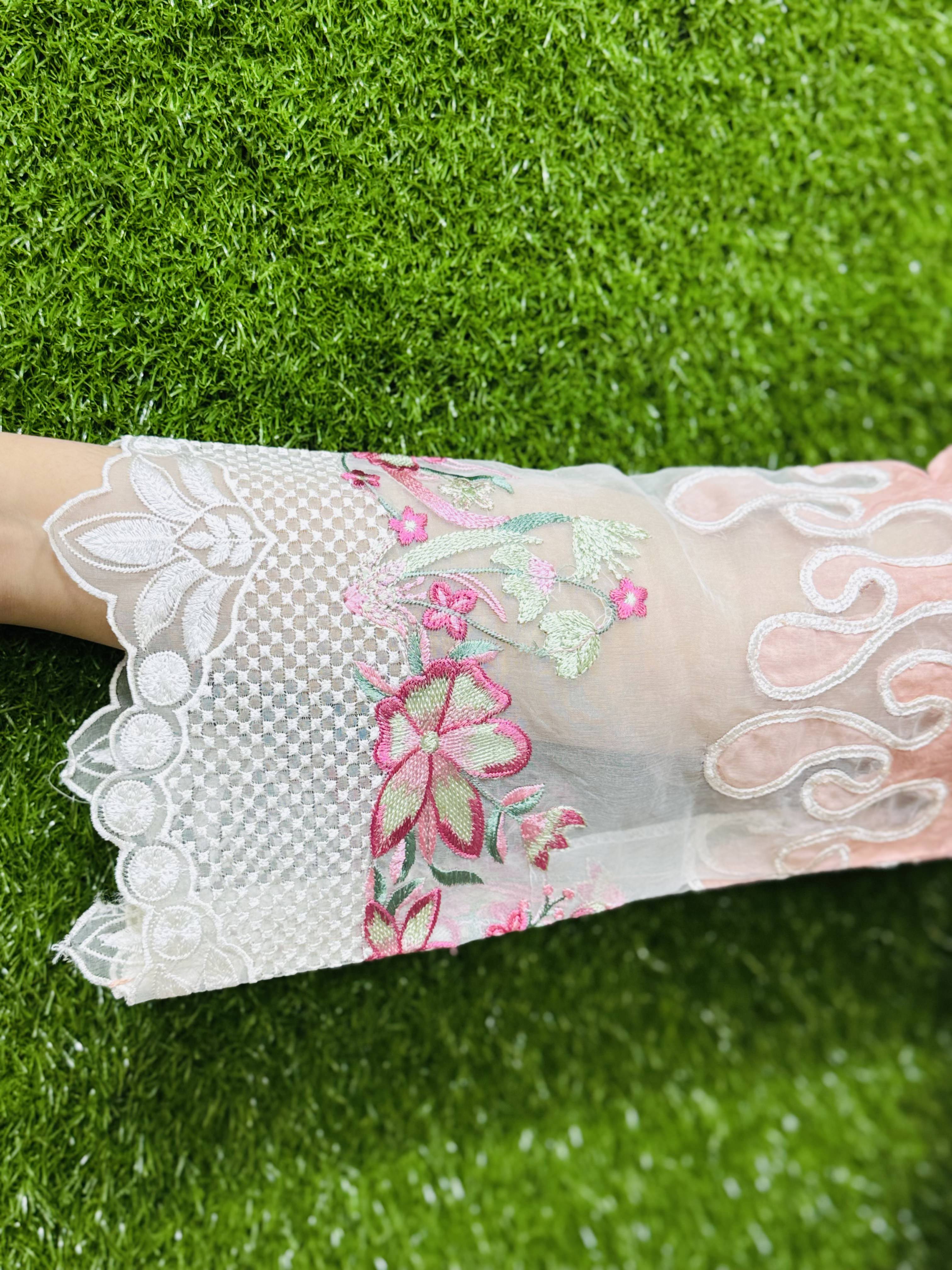 3 PC Embroidery Lawn Fabric 5