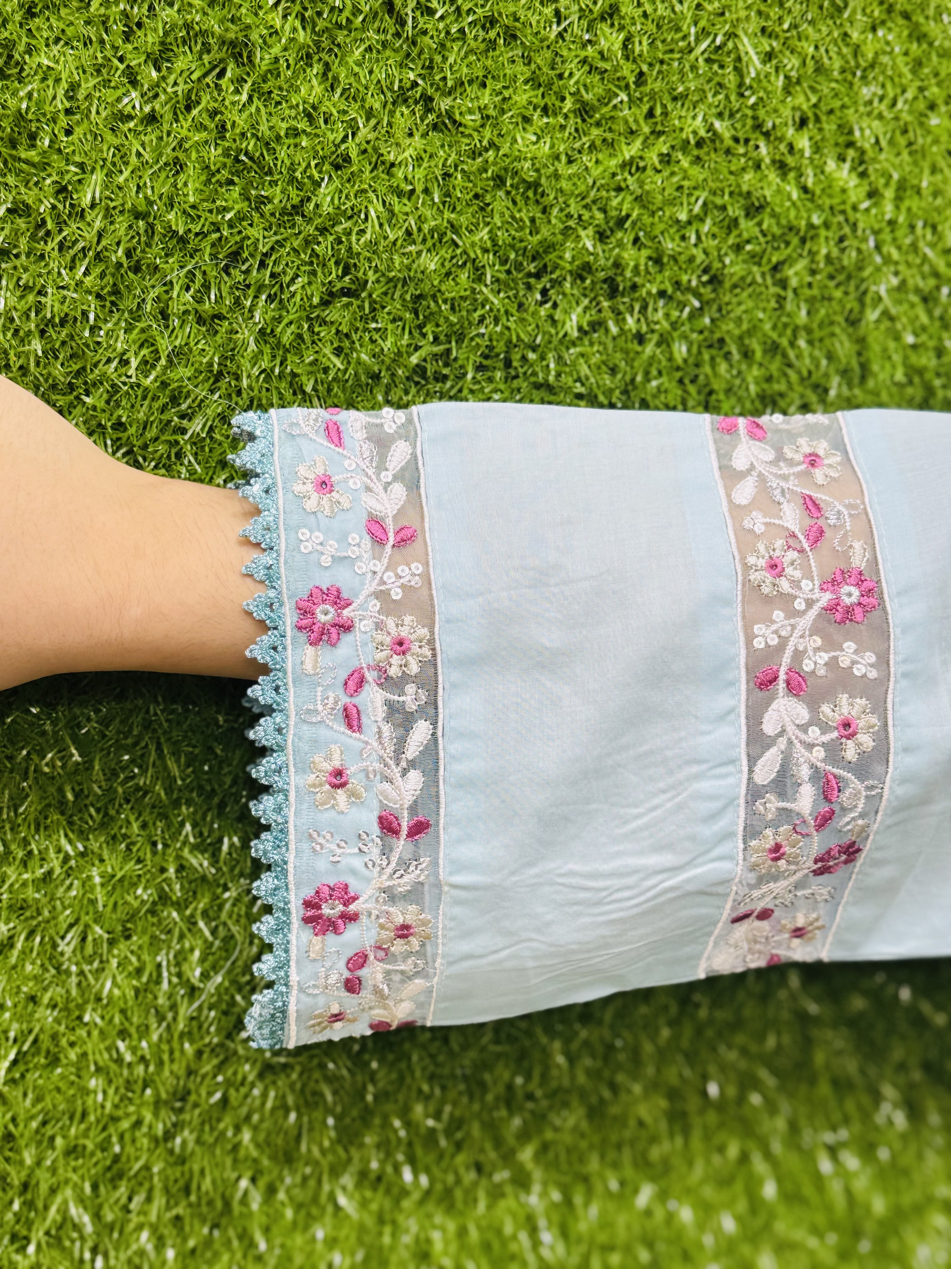 3 PC Embroidery Lawn Fabric 3