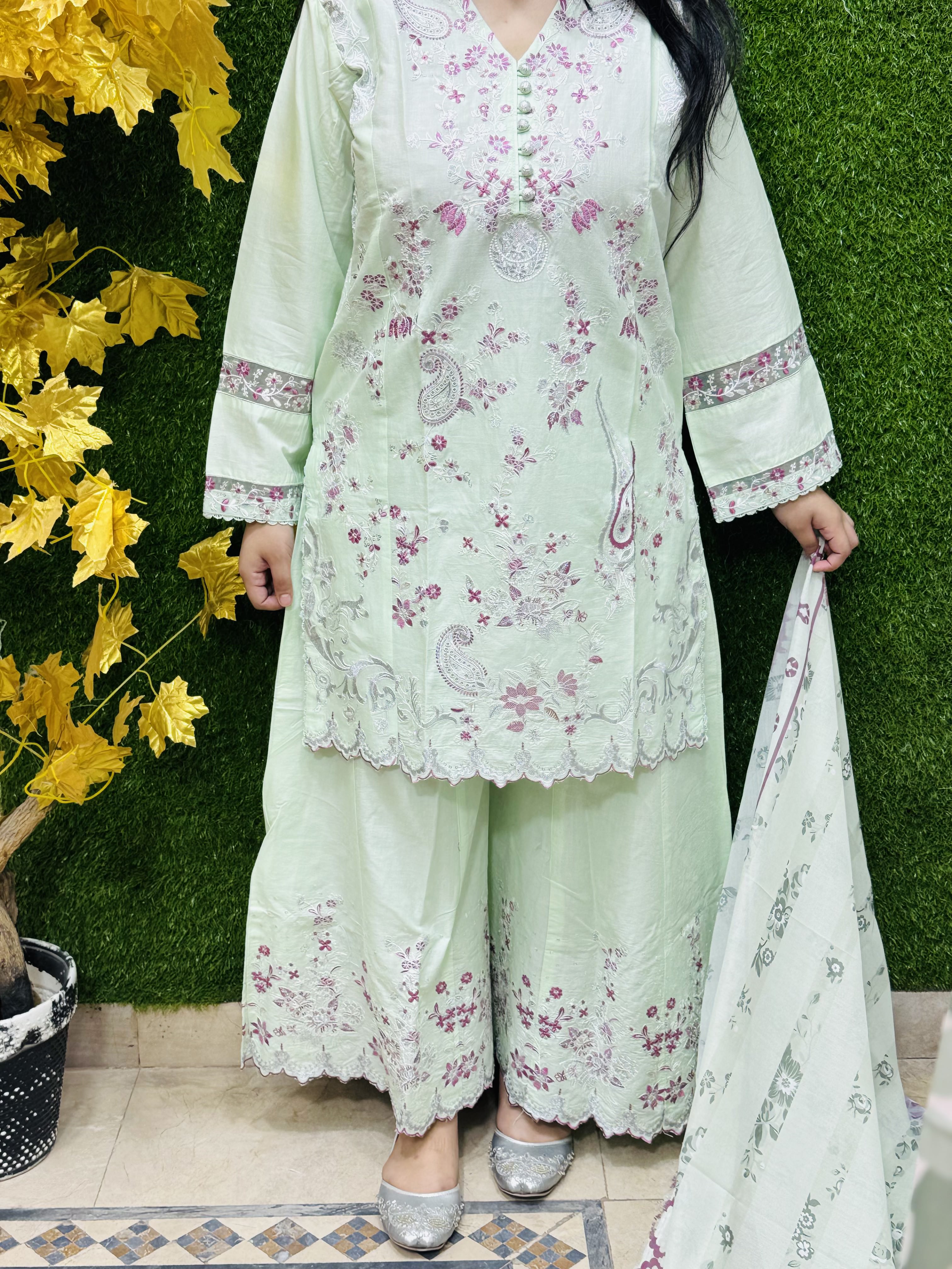 3 PC Embroidery Lawn Fabric