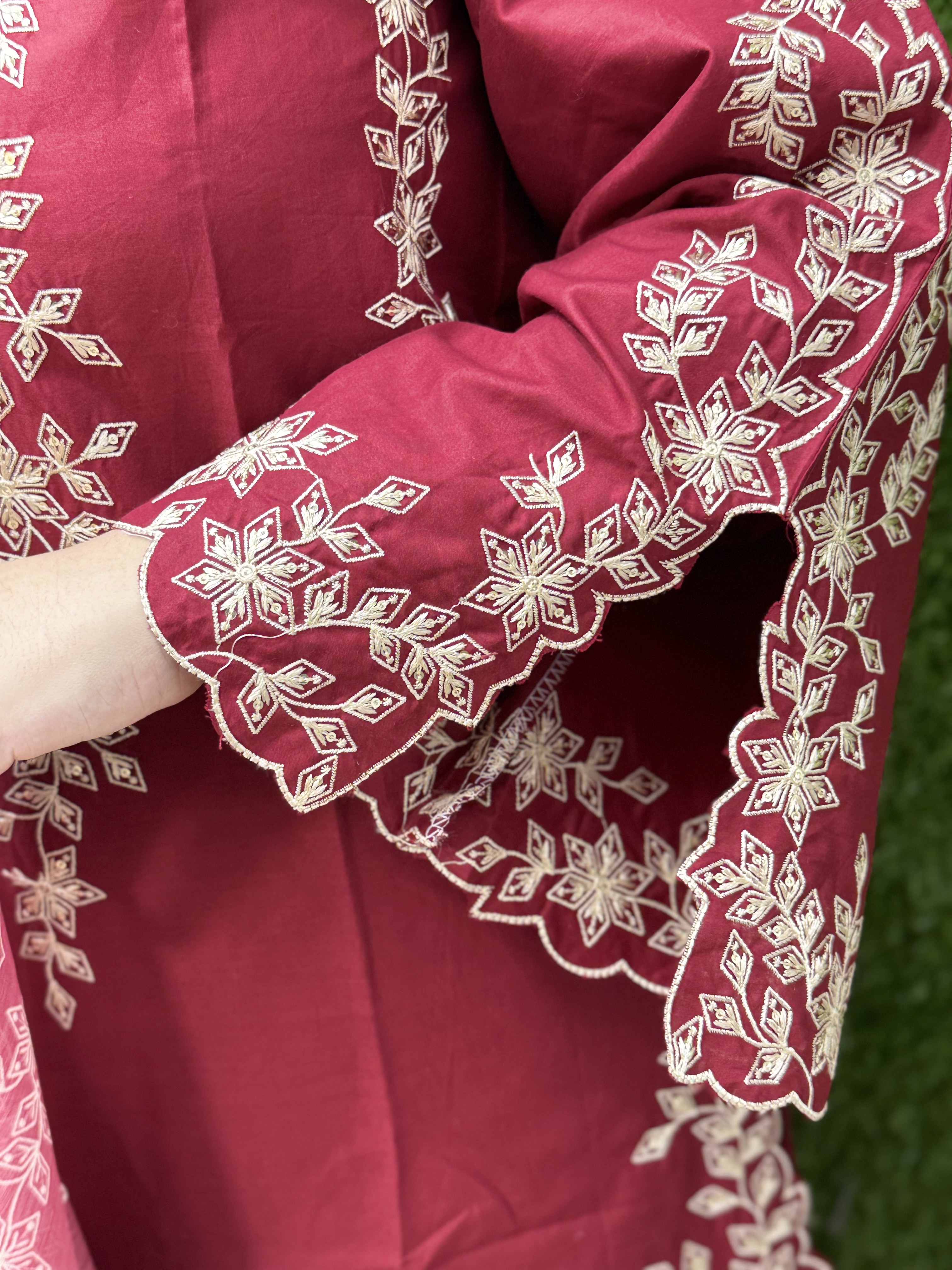 3 PC Embroidery Lawn Fabric 2