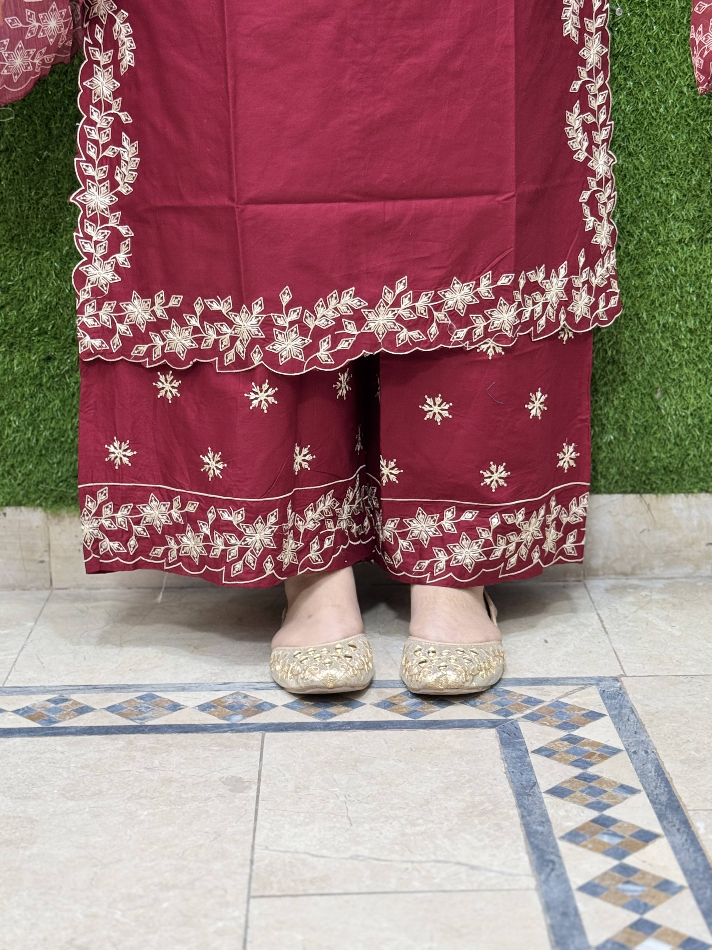 3 PC Embroidery Lawn Fabric 3