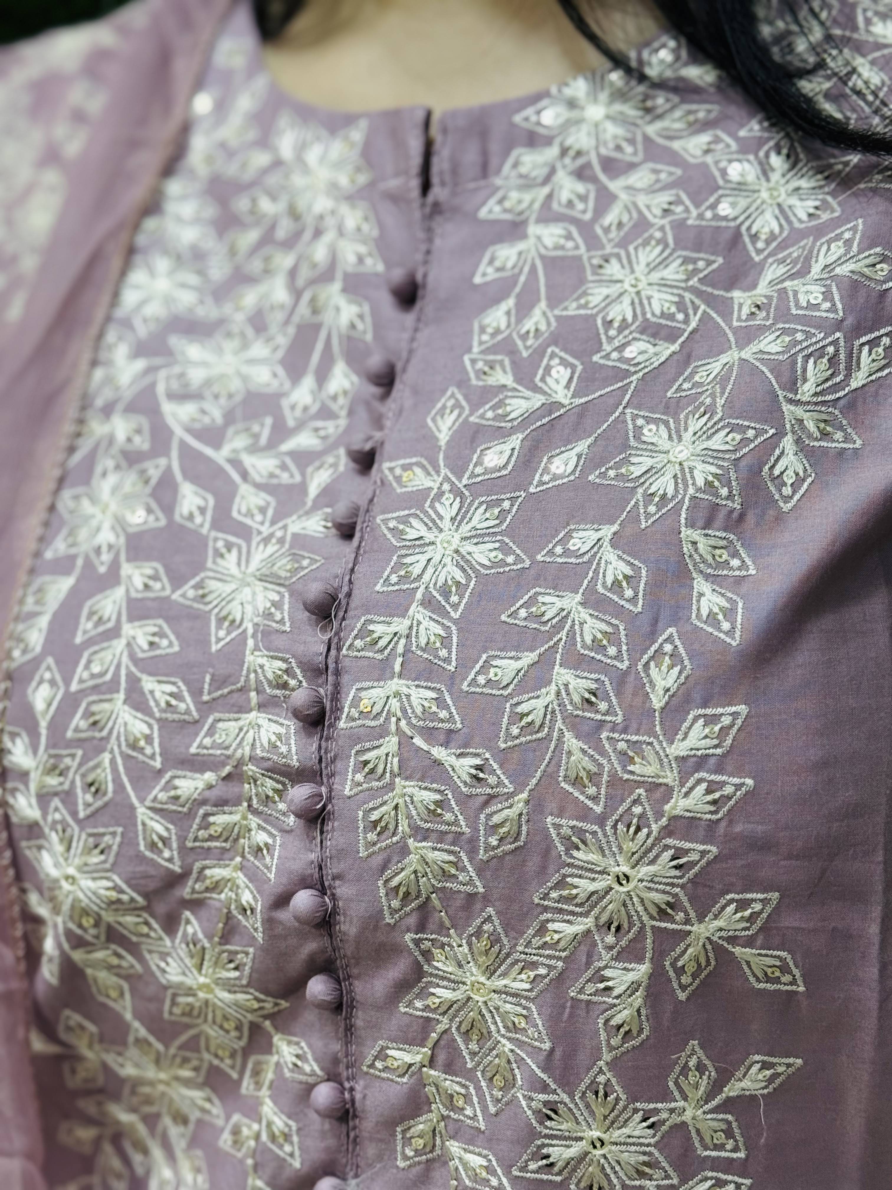 3 PC Embroidery Lawn Fabric 2