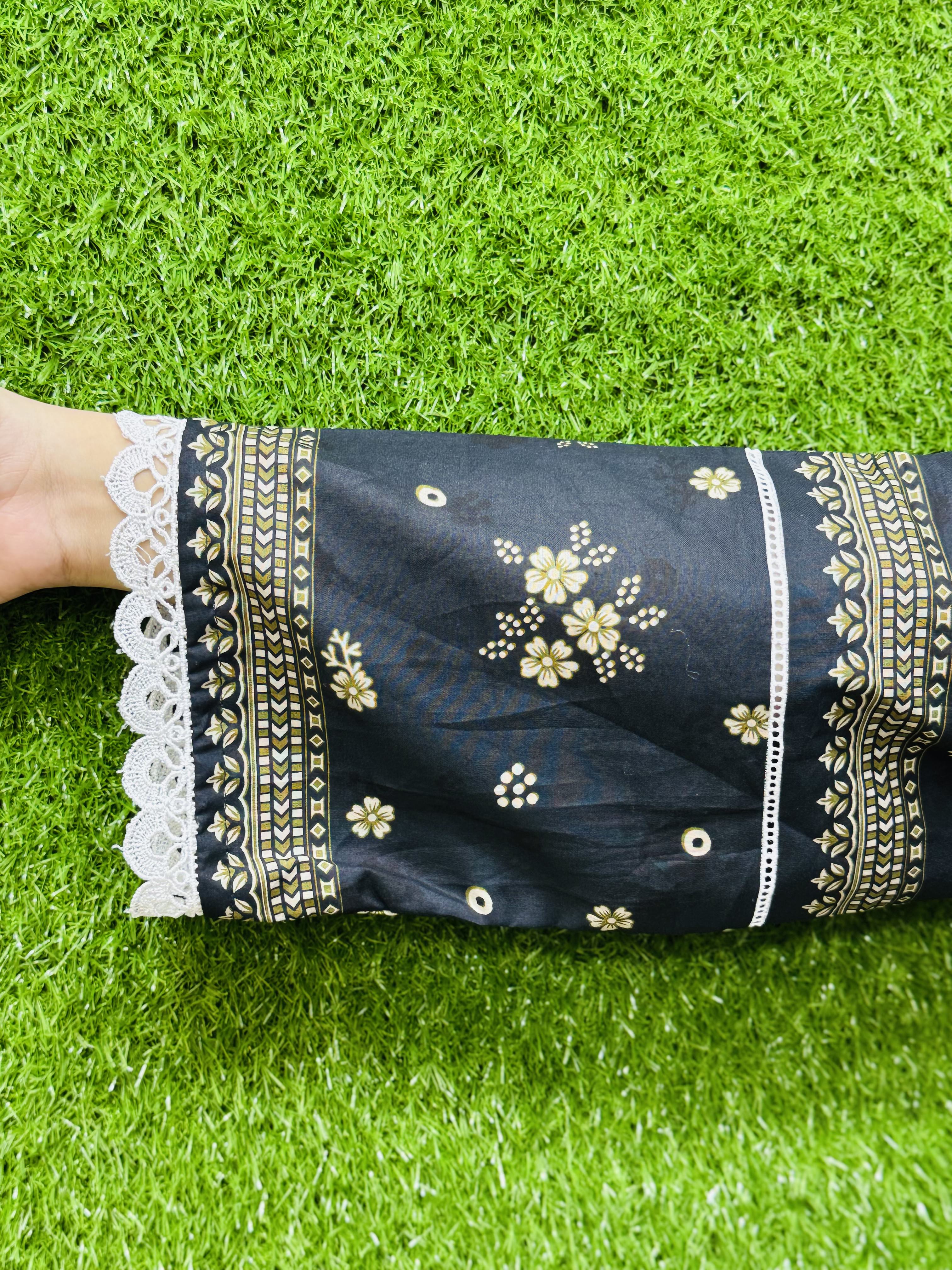 3 PC Printed Lawn Fabric 2