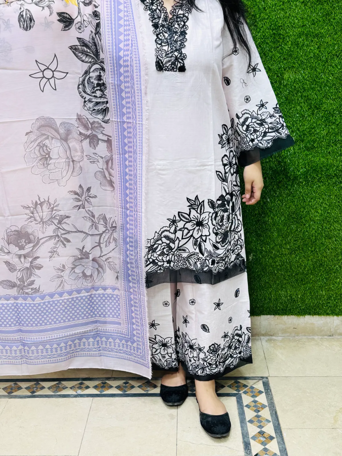 3 PC Embroidery Lawn Fabric