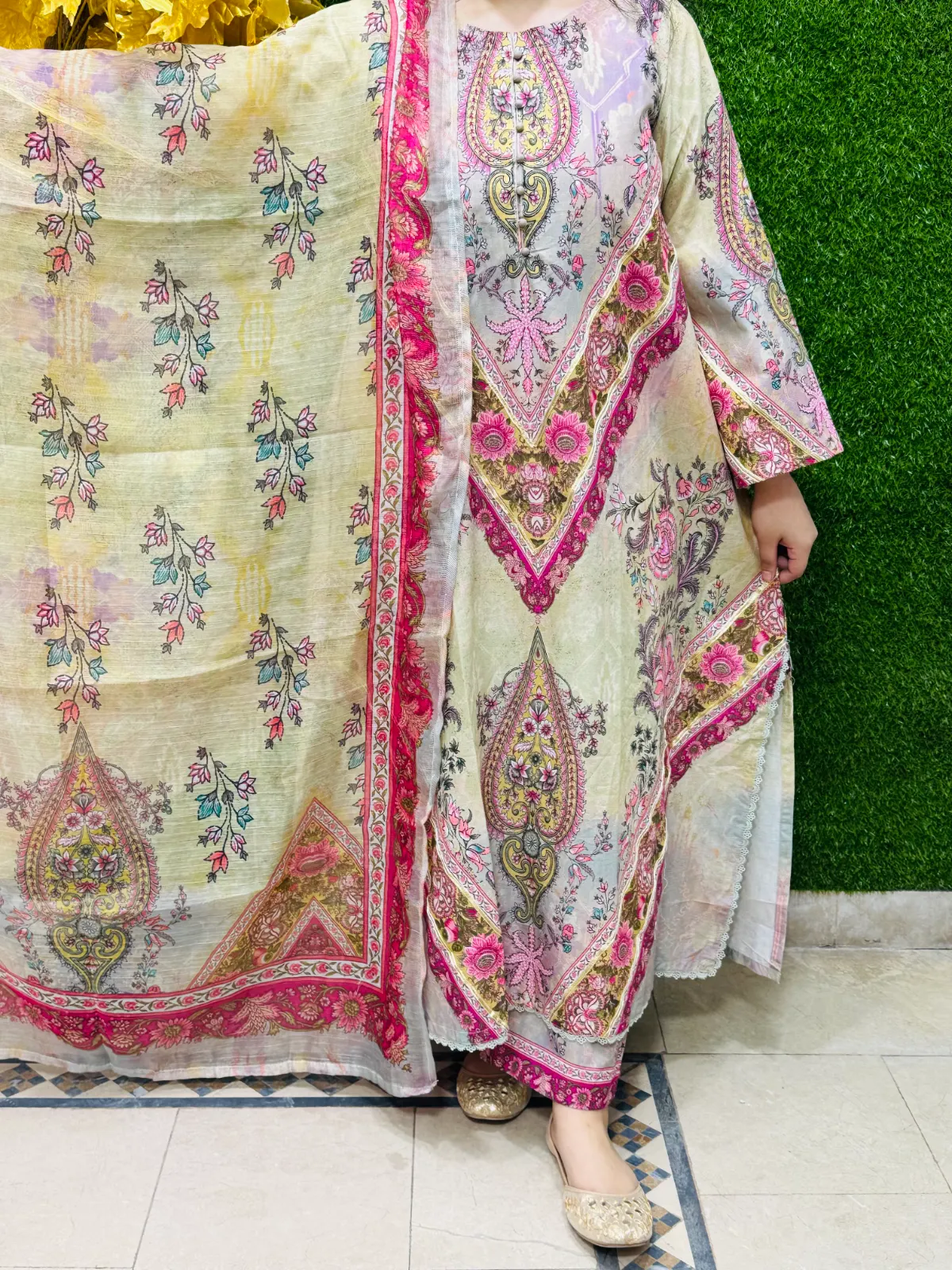 3 PC Embroidery Lawn Fabric