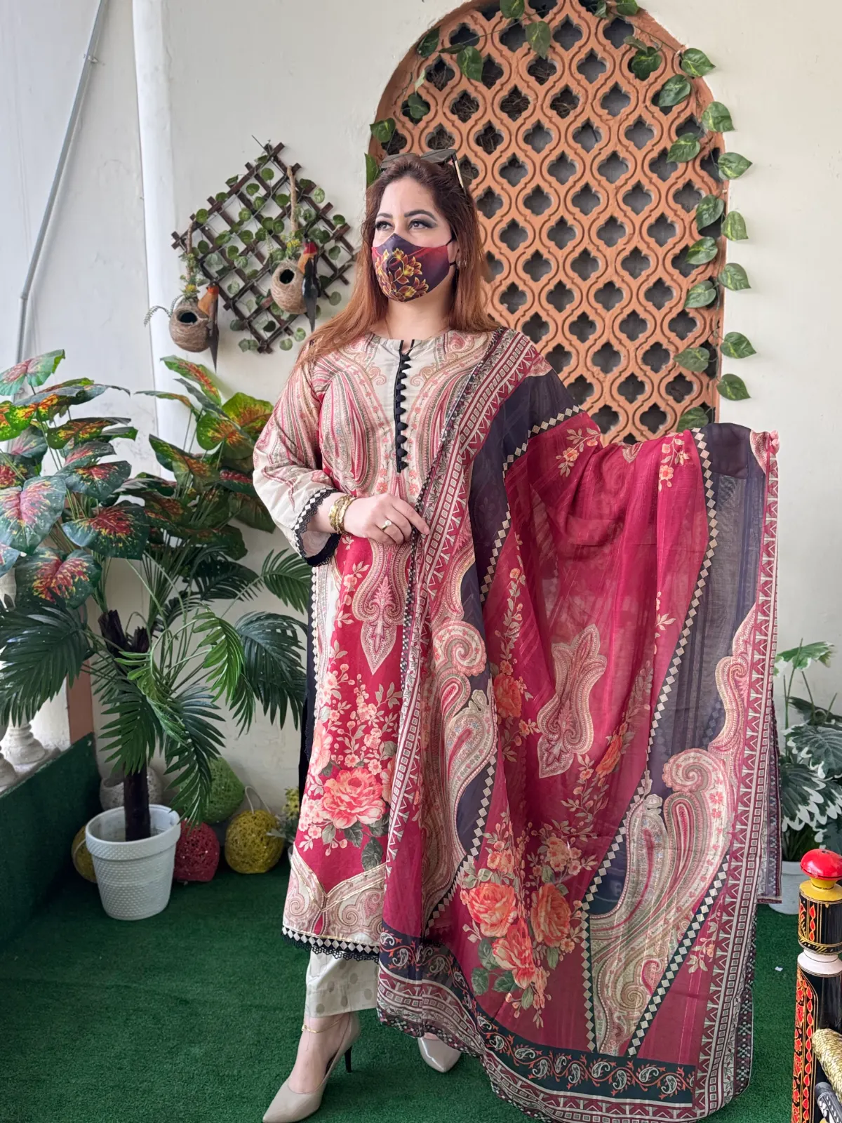 3 PC Embroidery Lawn Fabric 3