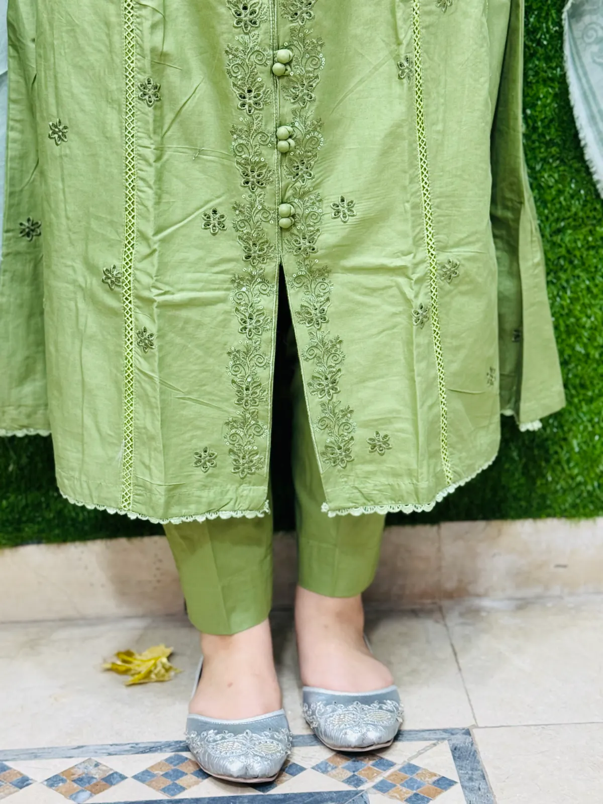 3 PC Embroidery Lawn Fabric 2