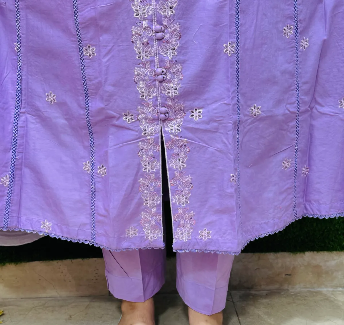 3 PC Embroidery Lawn Fabric 4
