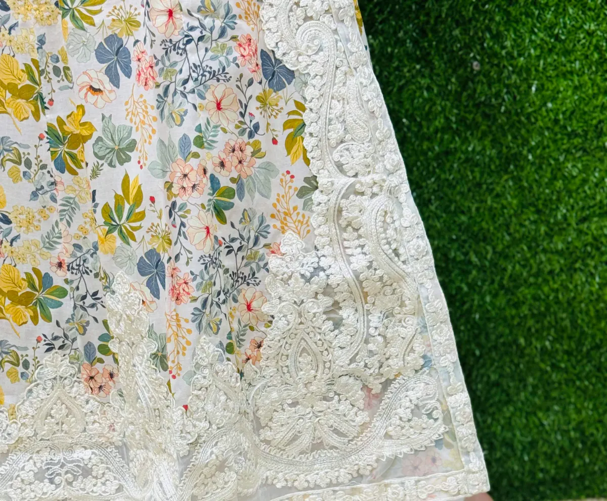 3 PC Embroidery Lawn Fabric 5