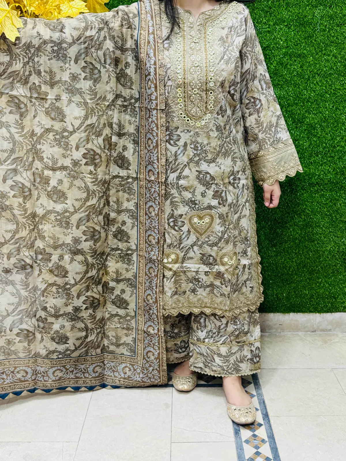 3 PC Embroidery Lawn Fabric