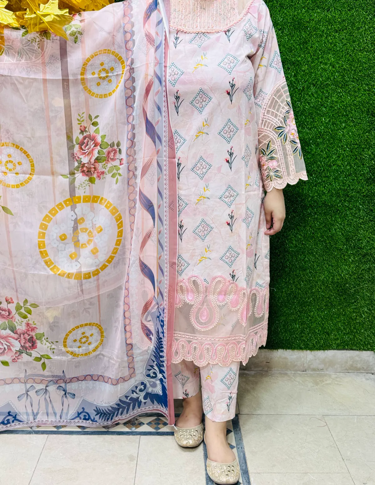 3 PC Embroidery Lawn Fabric