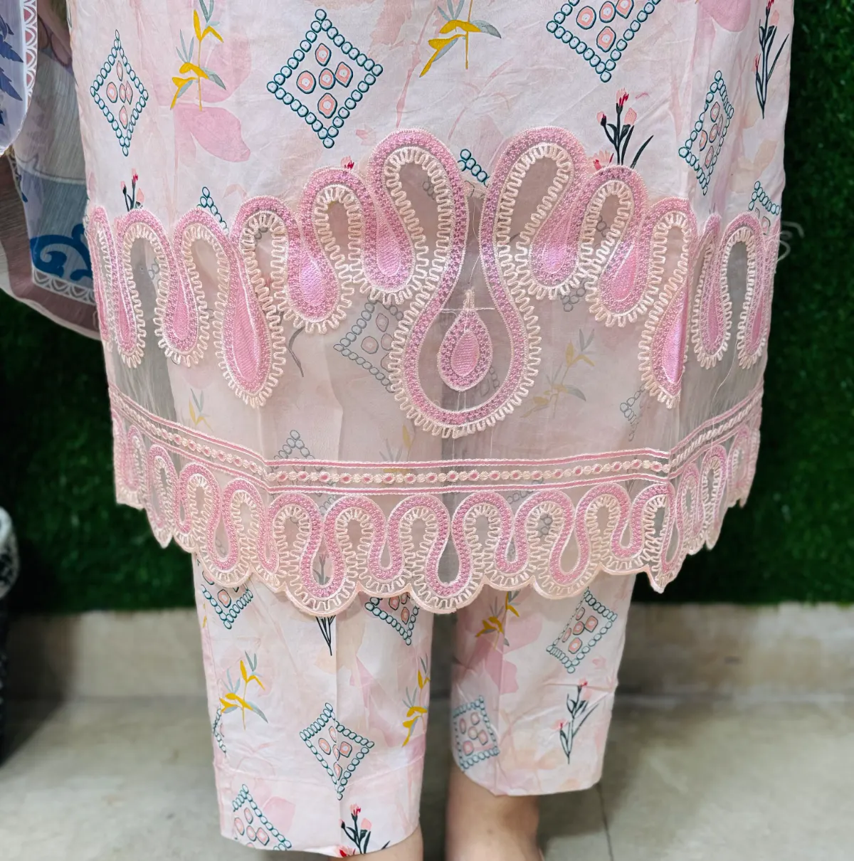 3 PC Embroidery Lawn Fabric 2