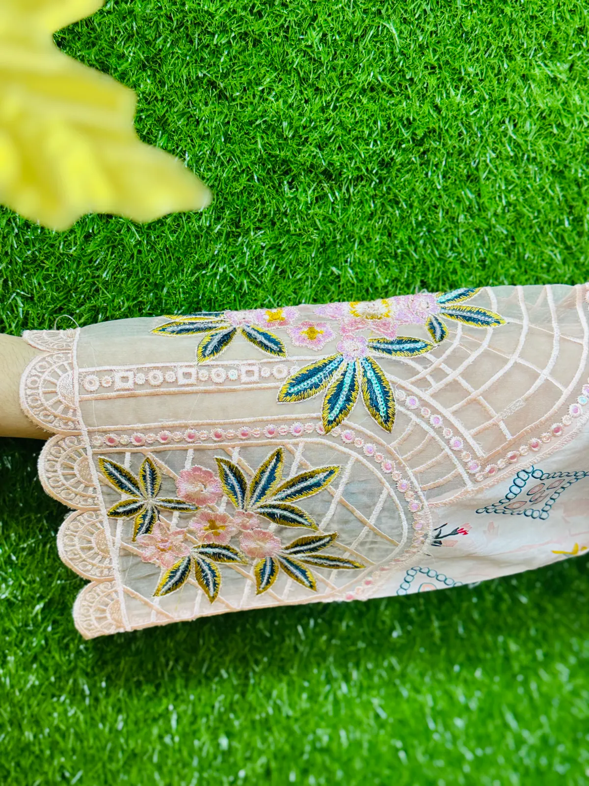 3 PC Embroidery Lawn Fabric 3