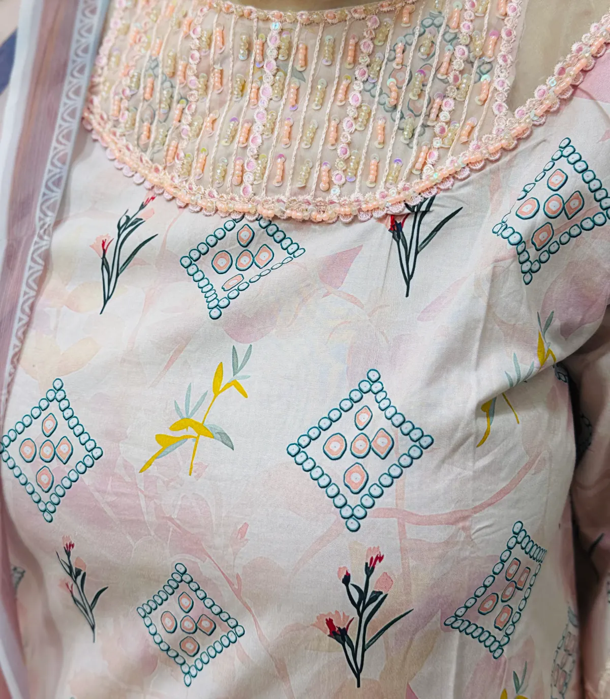 3 PC Embroidery Lawn Fabric 4