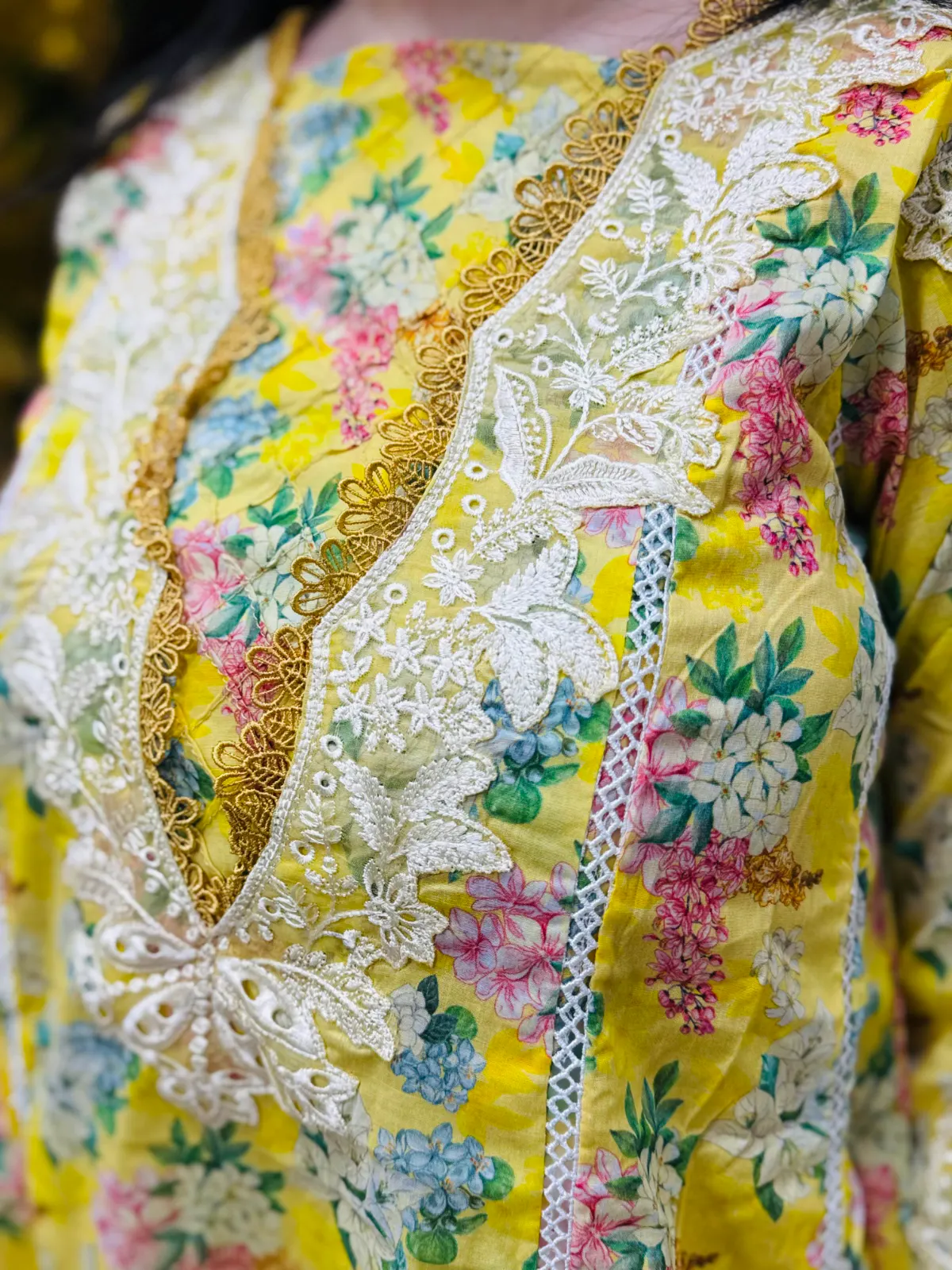 3 PC Embroidery Lawn Fabric 2