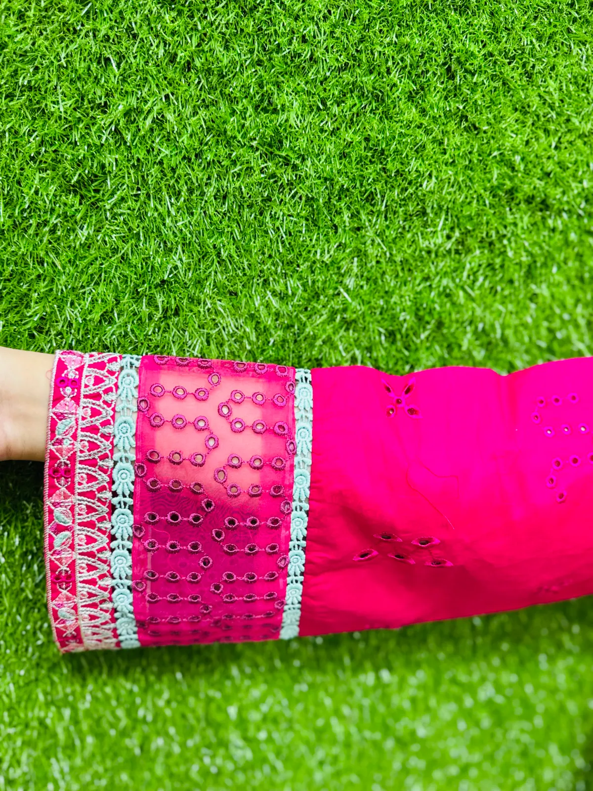 3 PC Embroidery Lawn Fabric 2