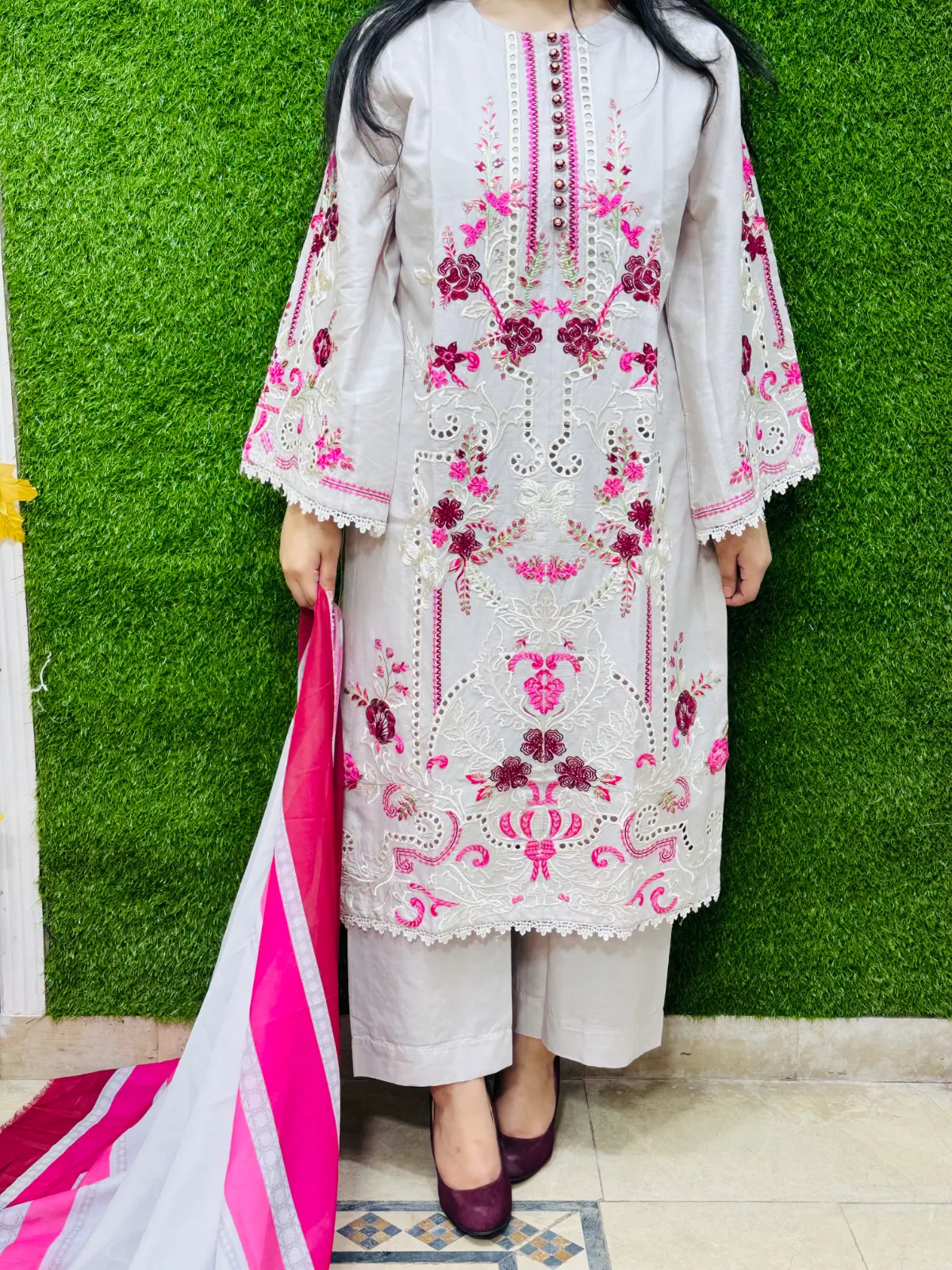 3 PC Embroidery Lawn Fabric