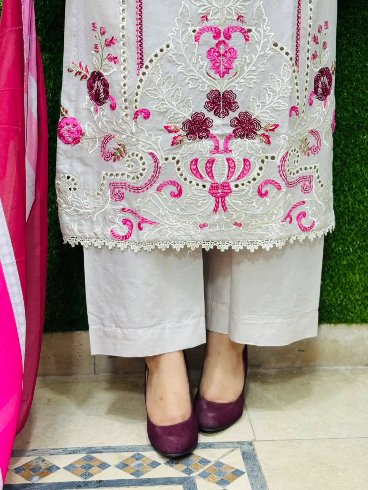 3 PC Embroidery Lawn Fabric 3