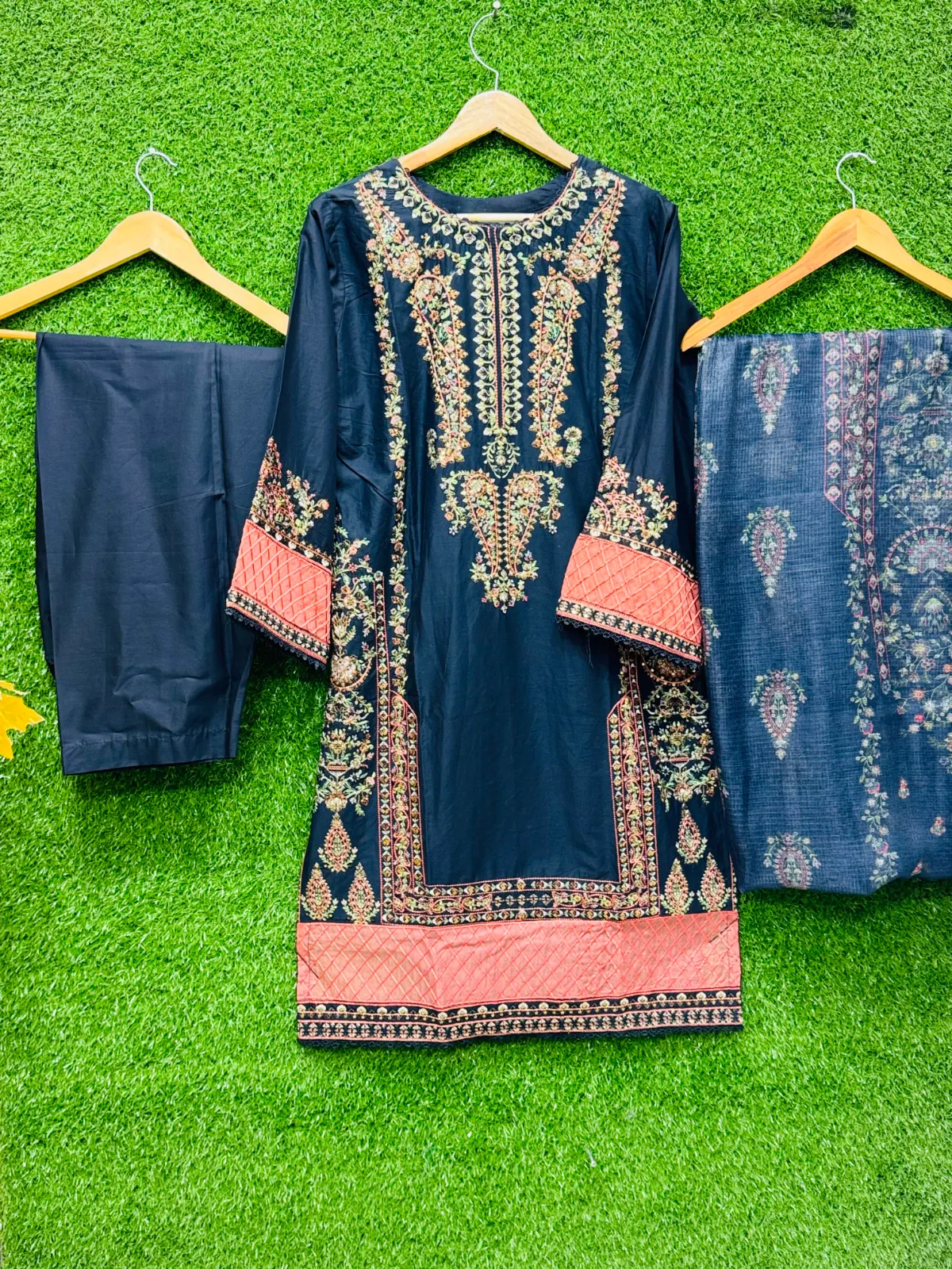 3 PC Embroidered Lawn Fabric