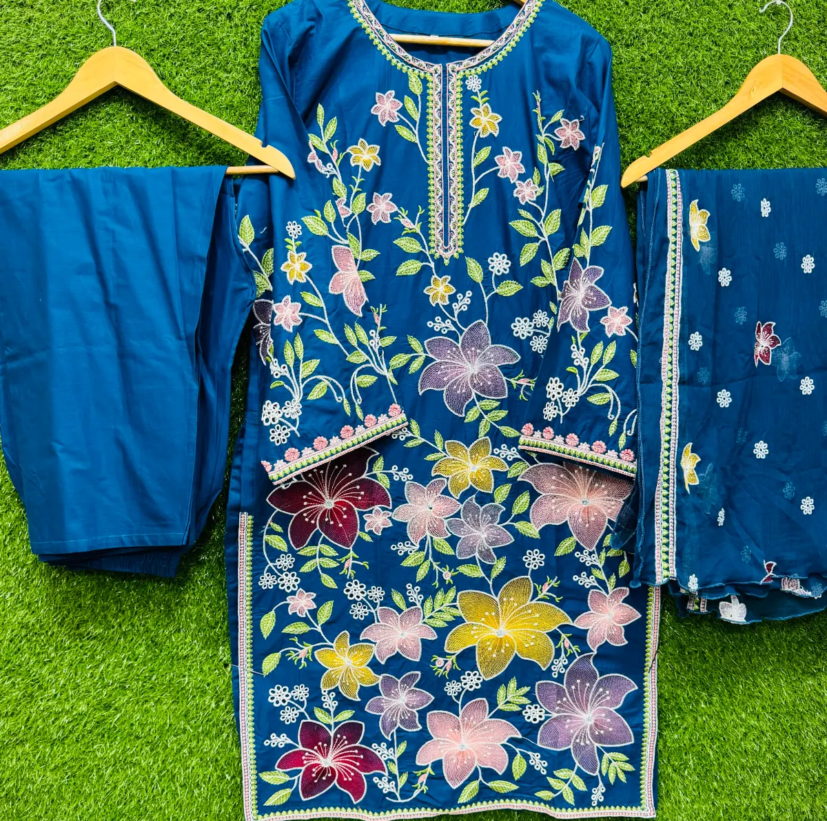 3 PC Embroidered Lawn Fabric