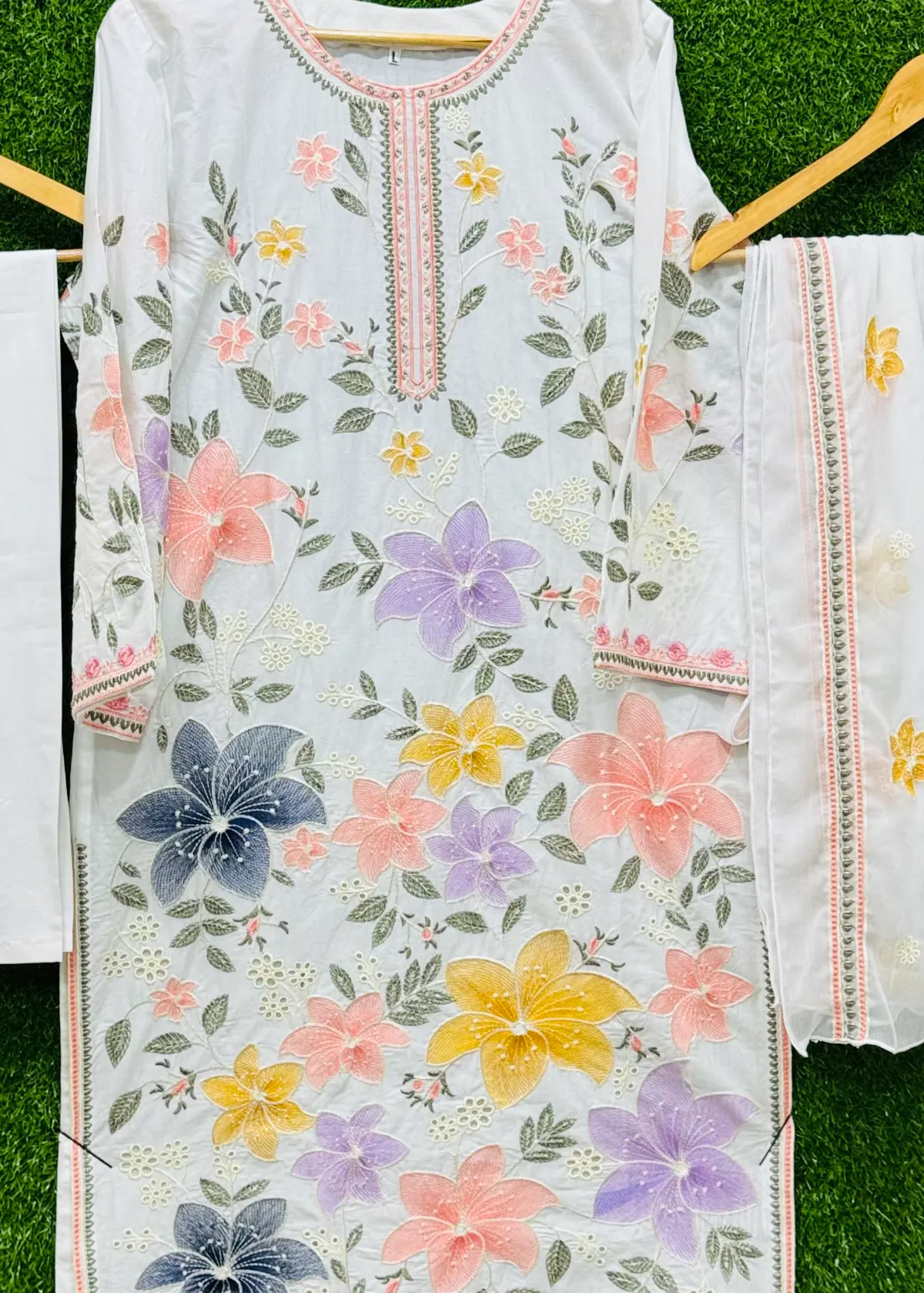 3 PC Embroidery Lawn Fabric