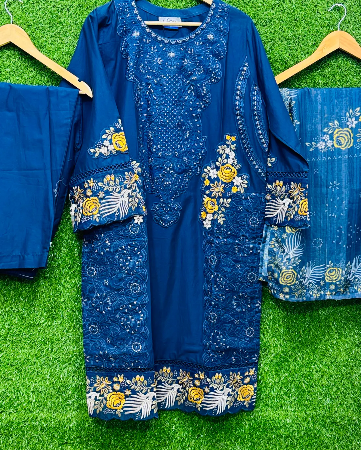 3 PC Embroidered Lawn Fabric