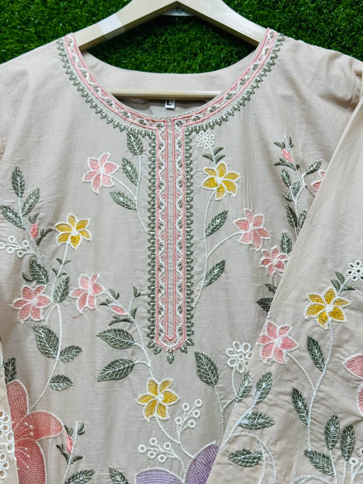 3 PC Embroidered Lawn Fabric 3