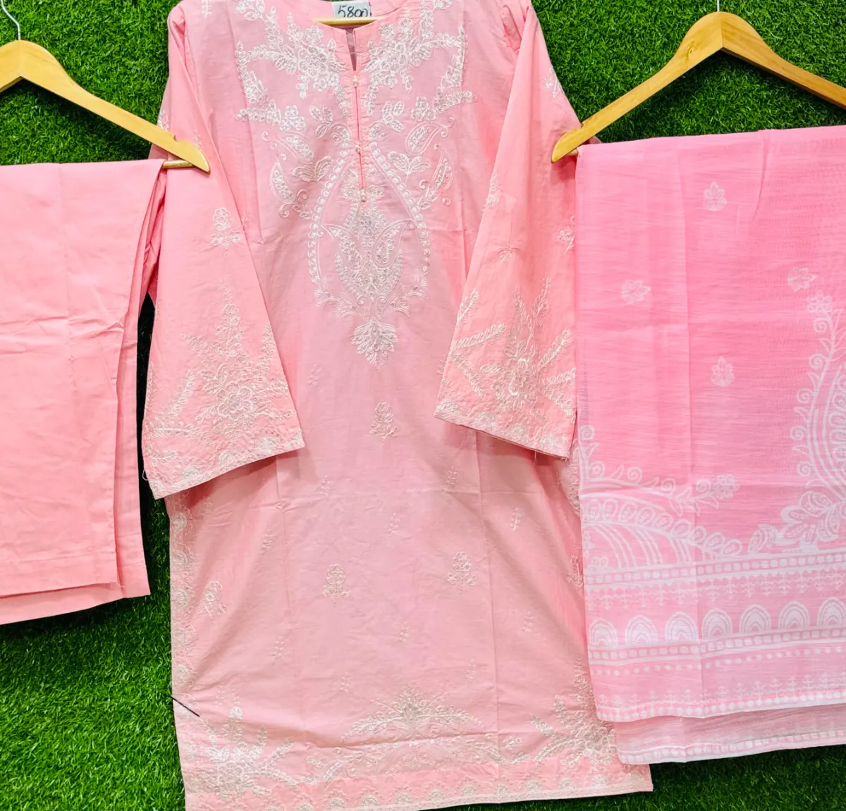 3 PC Embroidered Lawn Fabric