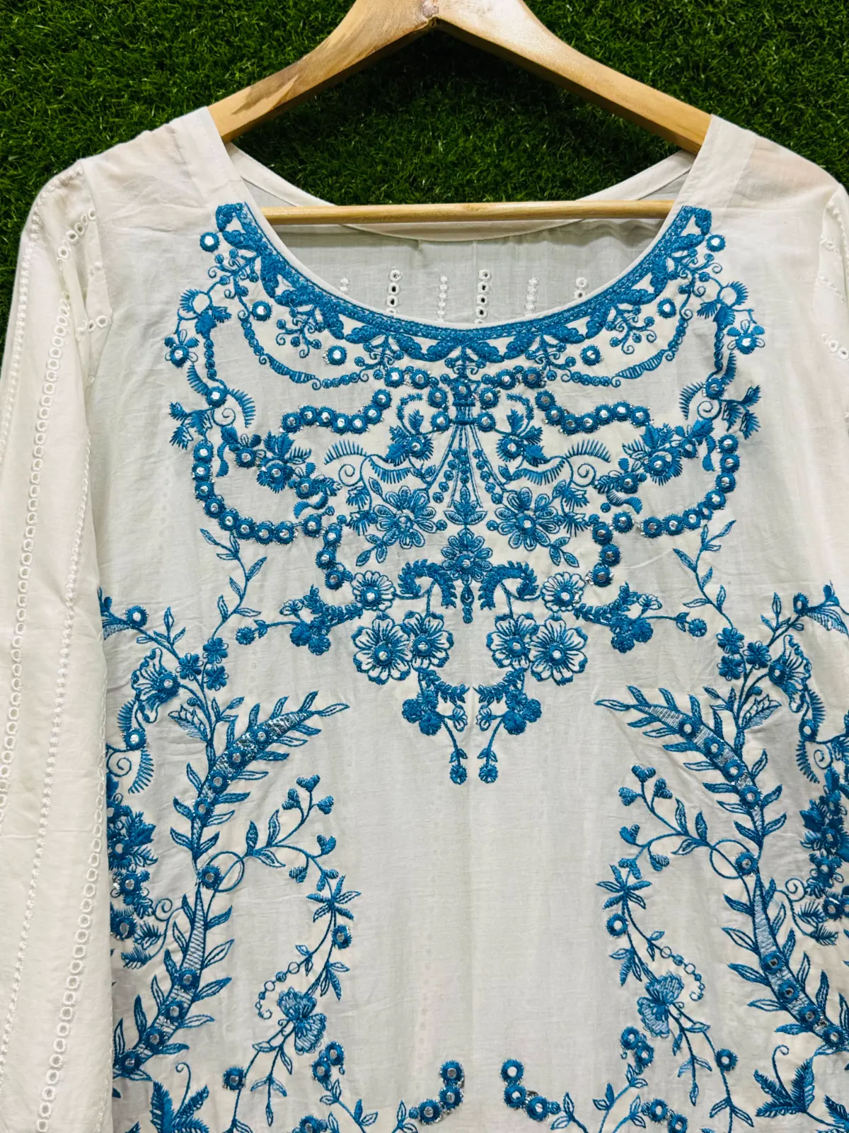 3 PC Embroidery Lawn Fabric 2