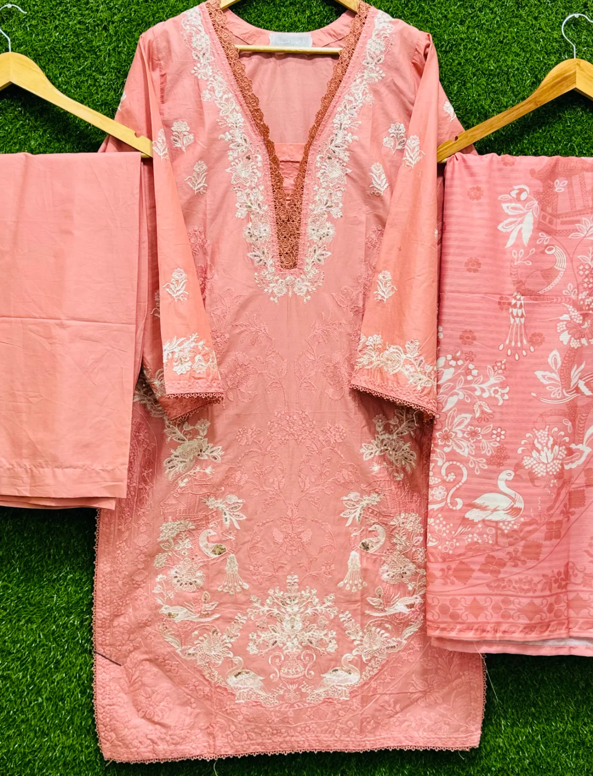 3 PC Embroidered Lawn Fabric