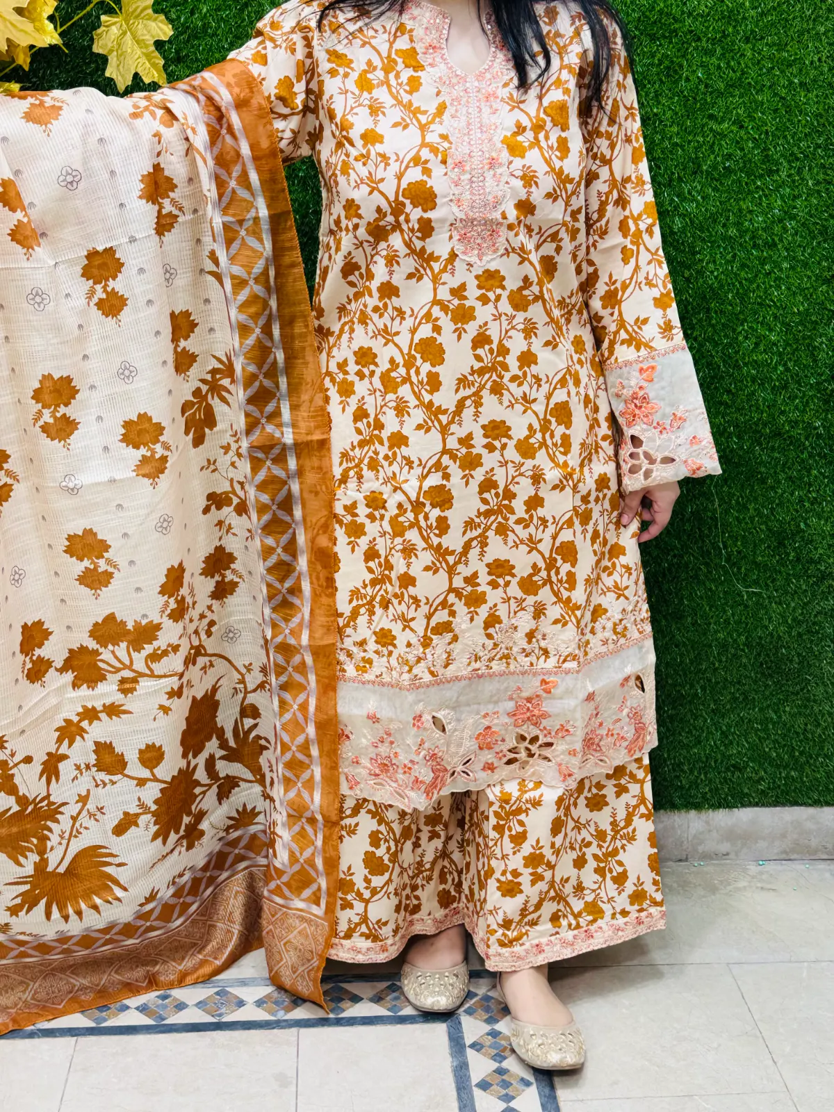 3 PC Embroidery Lawn Fabric