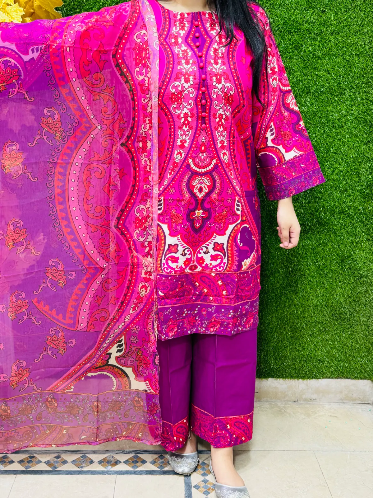 3 PC Printed Lawn Fabric