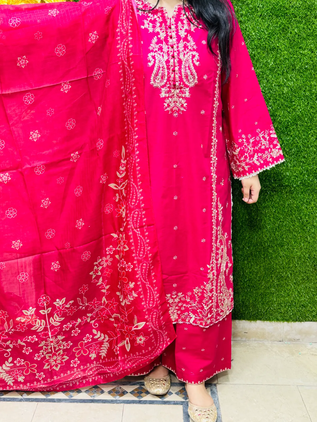 3 PC Embroidered Lawn Fabric