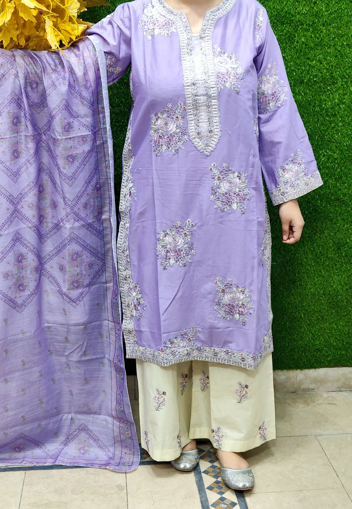 3 PC Embroidered Lawn Fabric