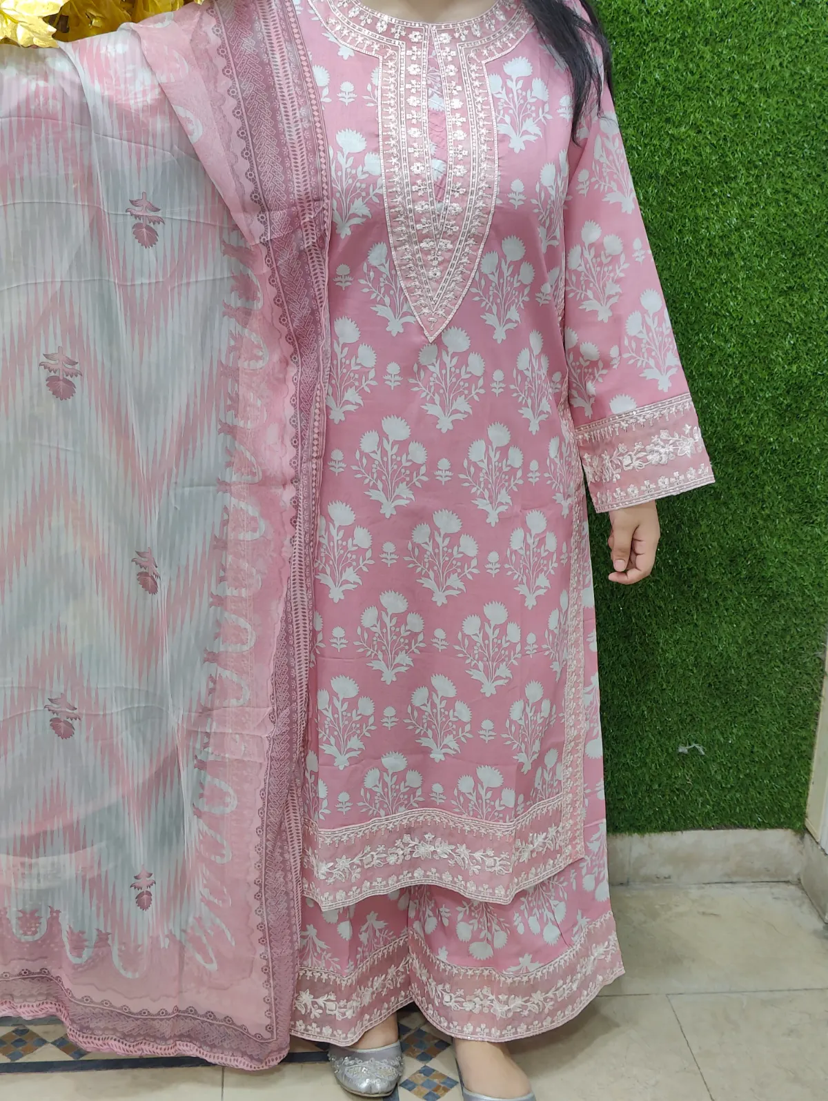 3 PC Embroidered Lawn Fabric