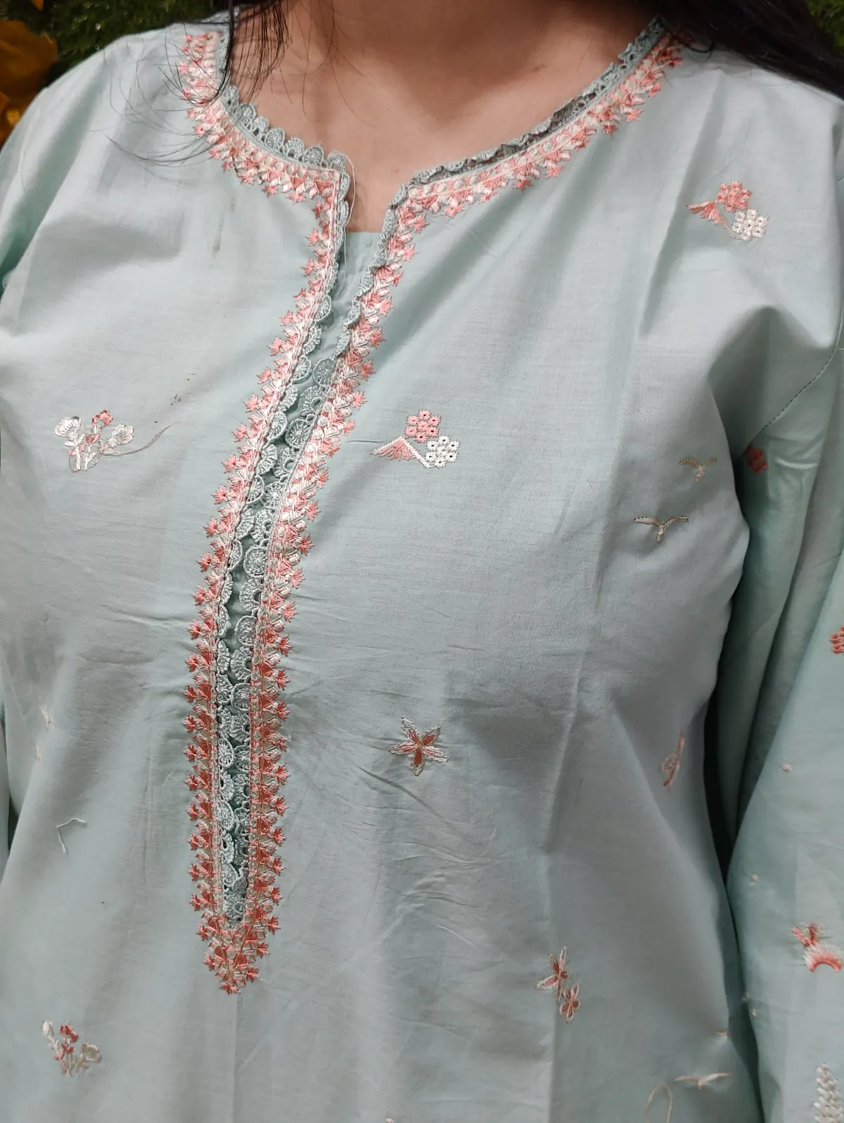3 PC Embroidered Lawn Fabric 3