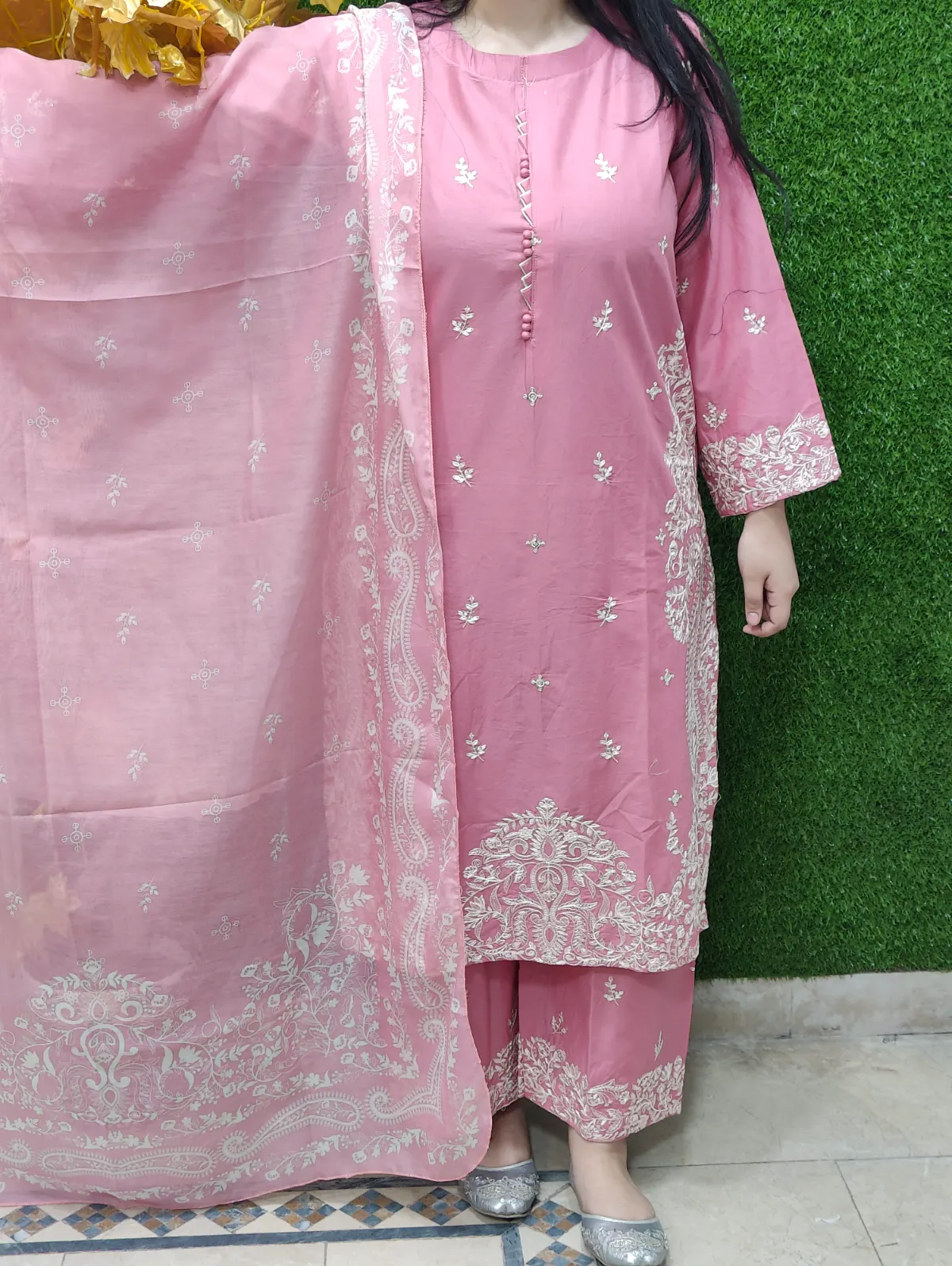 3 PC Embroidered Lawn Fabric