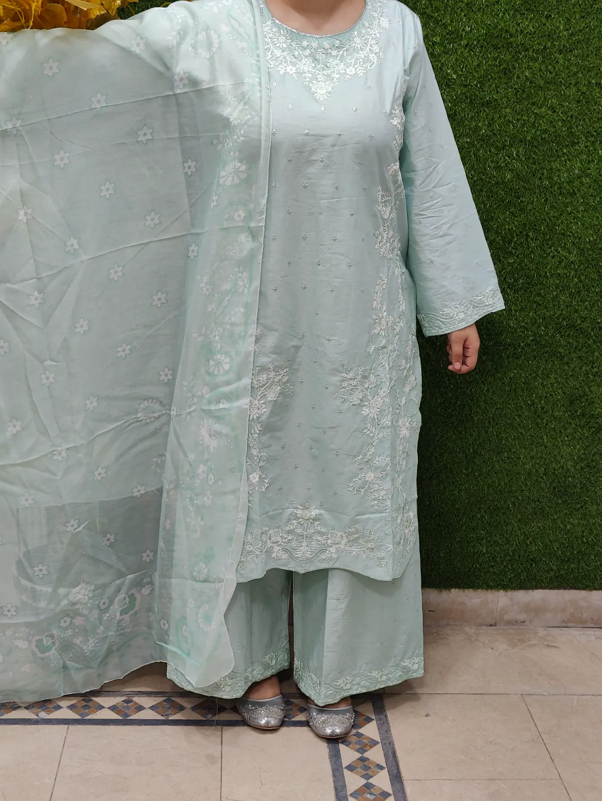 3 PC Embroidered Lawn Fabric