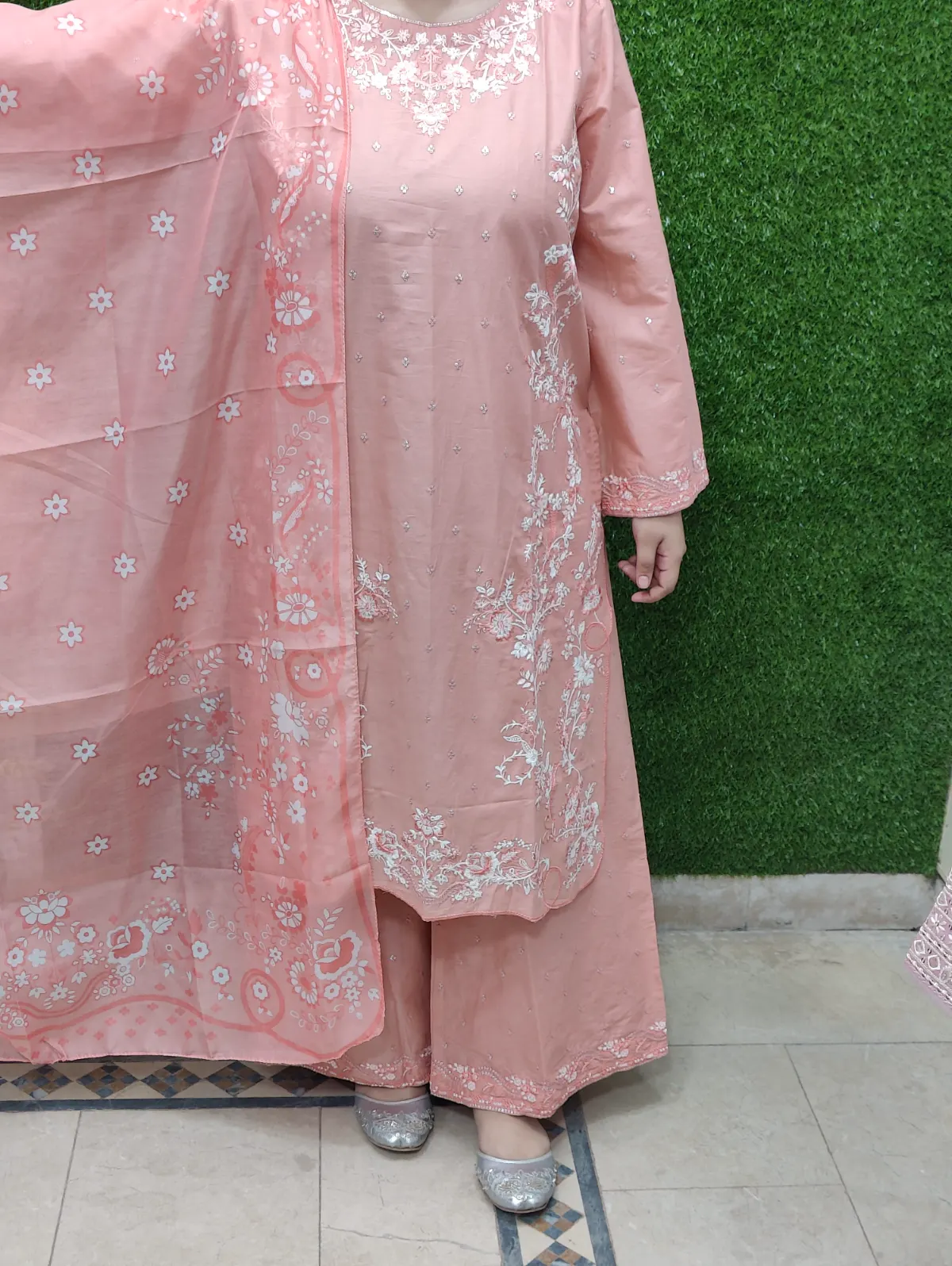3 PC Embroidered Lawn Fabric