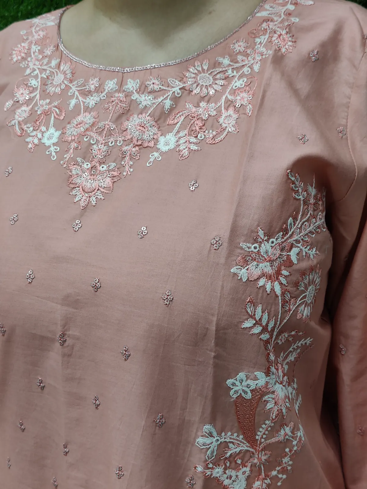 3 PC Embroidered Lawn Fabric 3