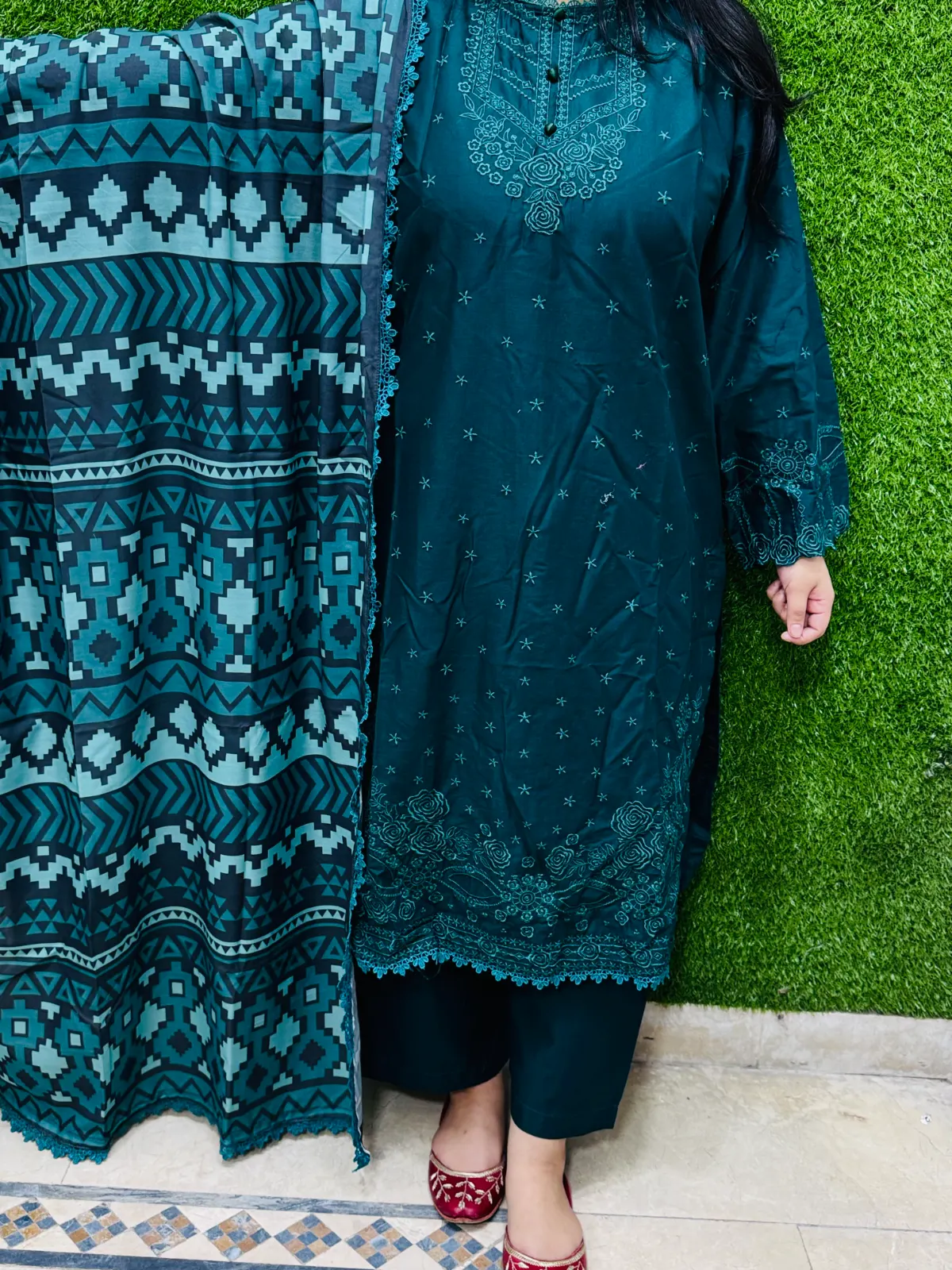 3 pc Embroidery Lawn Fabric