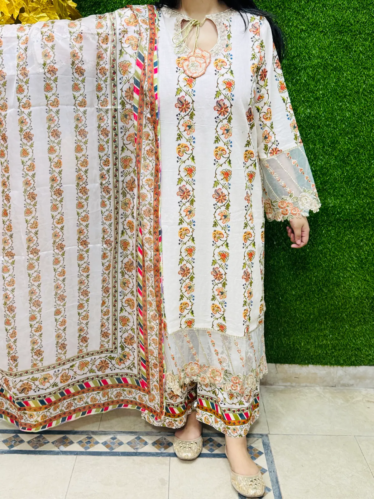 3 pc Embroidery Lawn Fabric